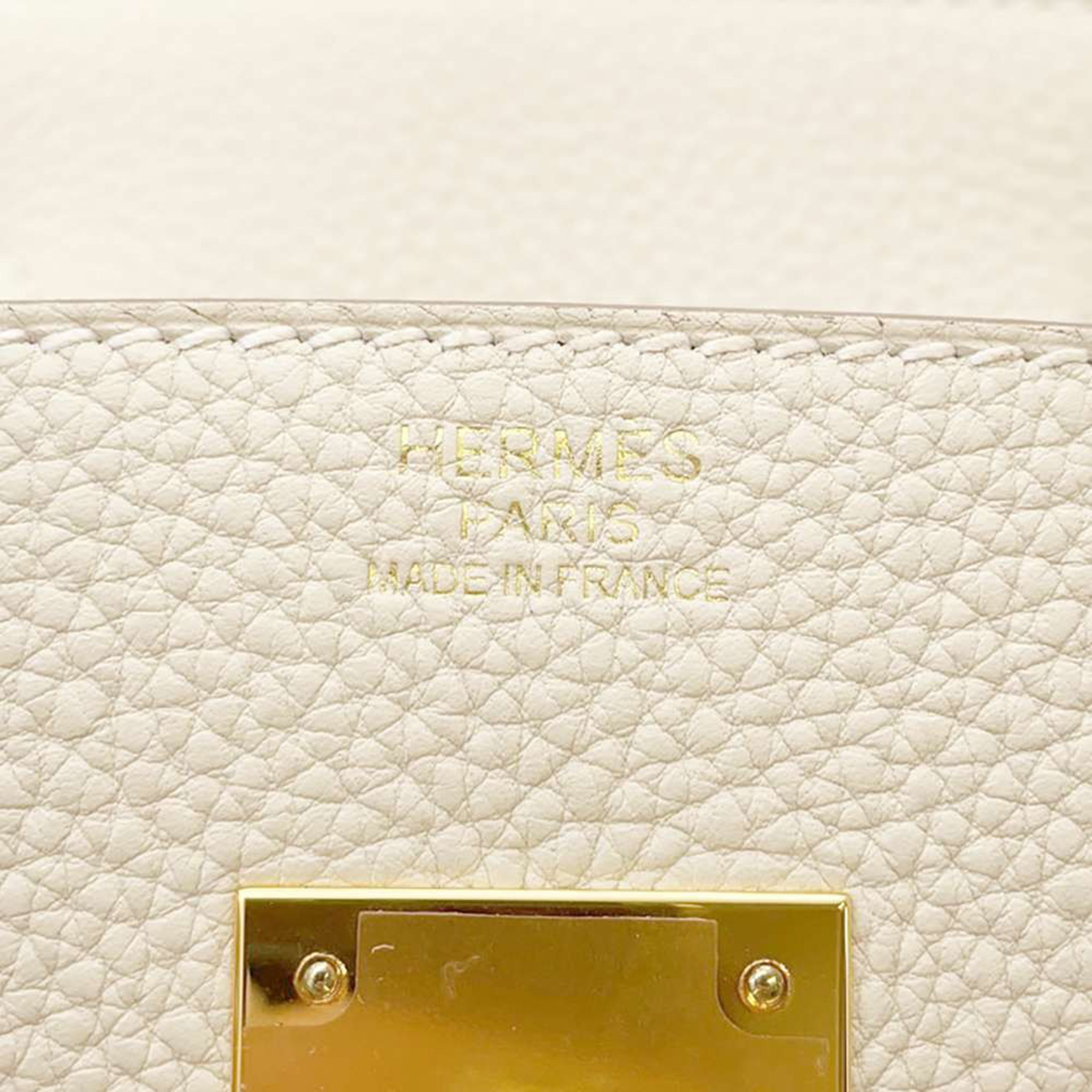 Hermes Ivory Togo Leather Birkin 25 Bag