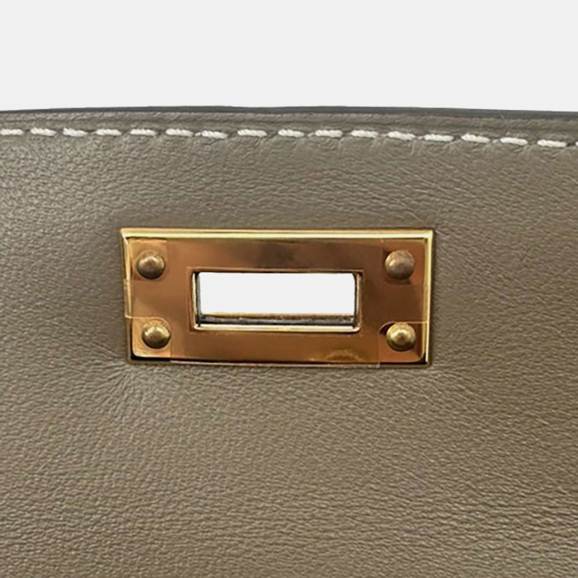 Hermes Etoupe Epsom Mini Kelly Do Top Handle Bags