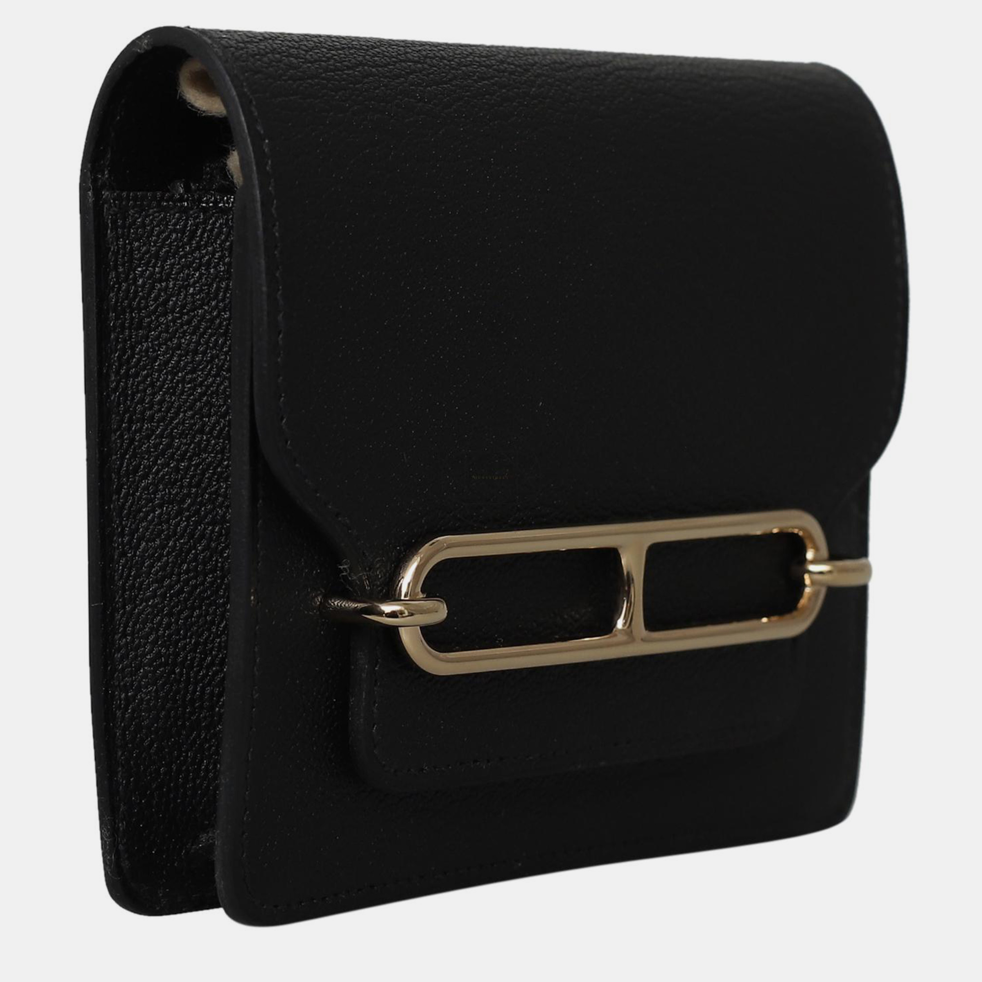 Hermes Black Mysore Goatskin Roulis Wallet