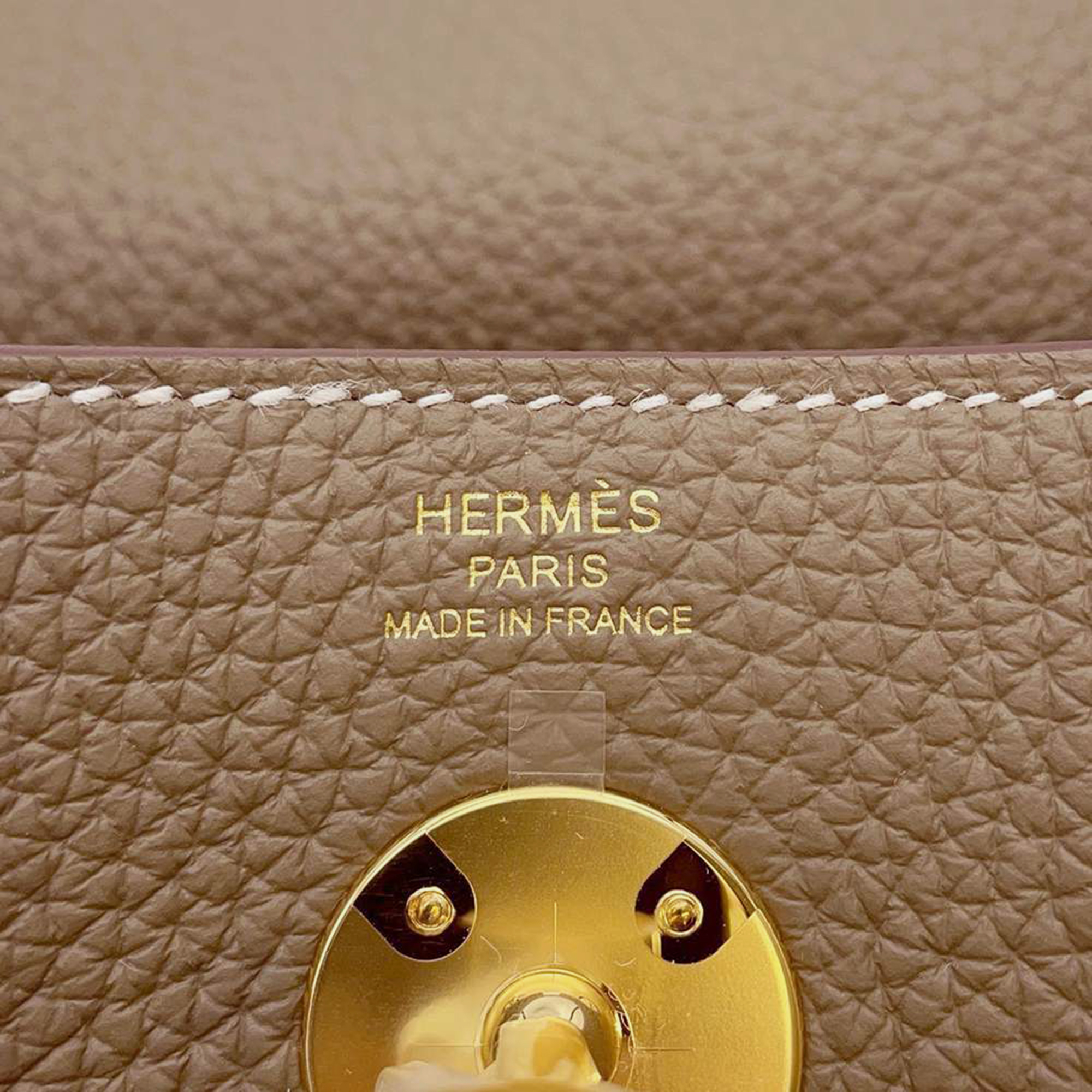 Hermes Etoupe Taurillon Clemence Lindy Bag Size 26