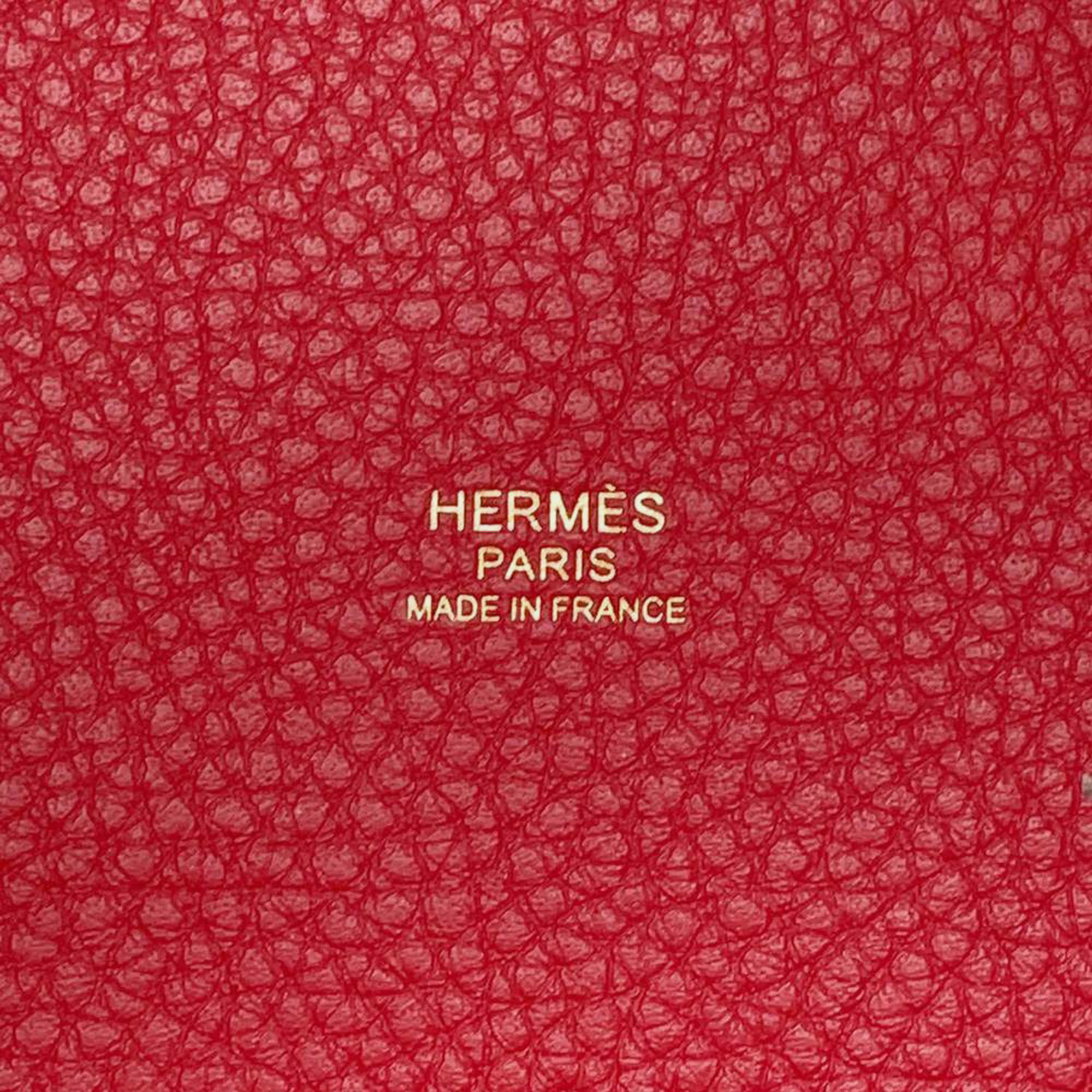 Hermes Rouge Casaque Taurillon Clemence Picotin Lock PM