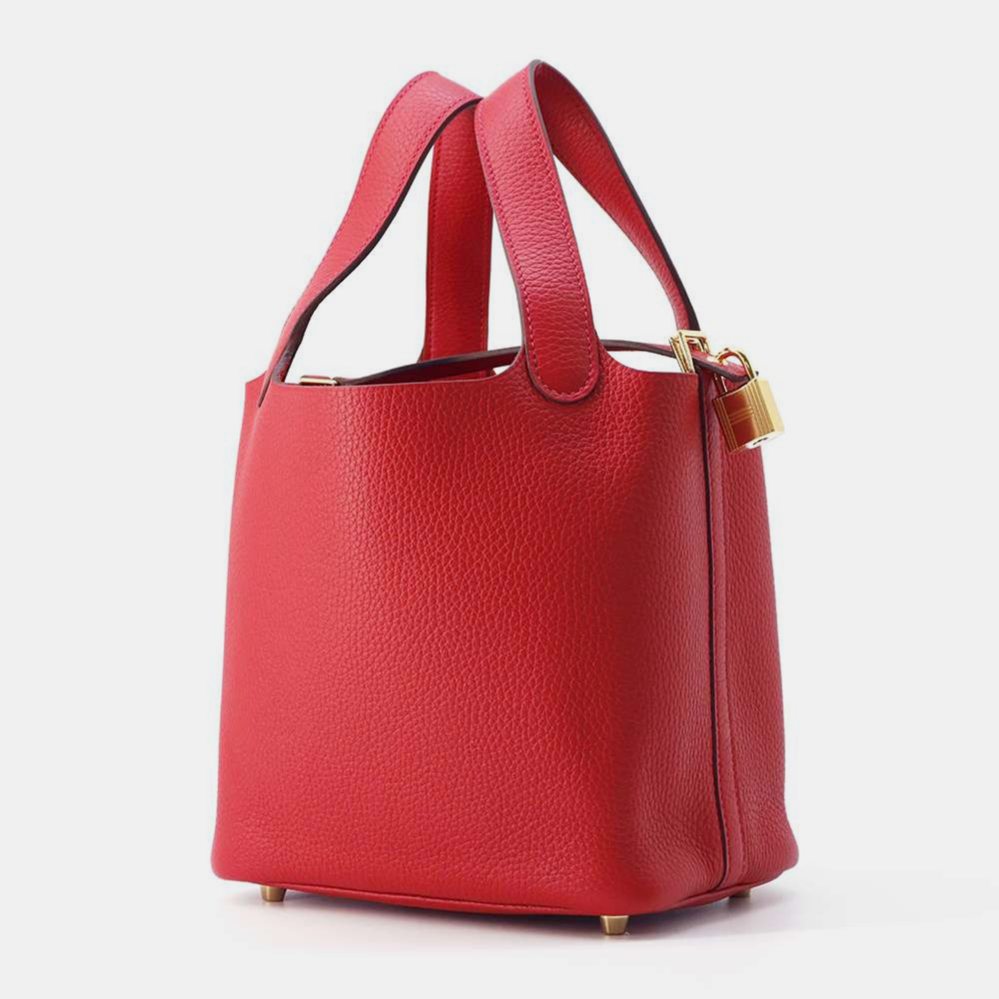 Hermes Rouge Casaque Taurillon Clemence Picotin Lock PM