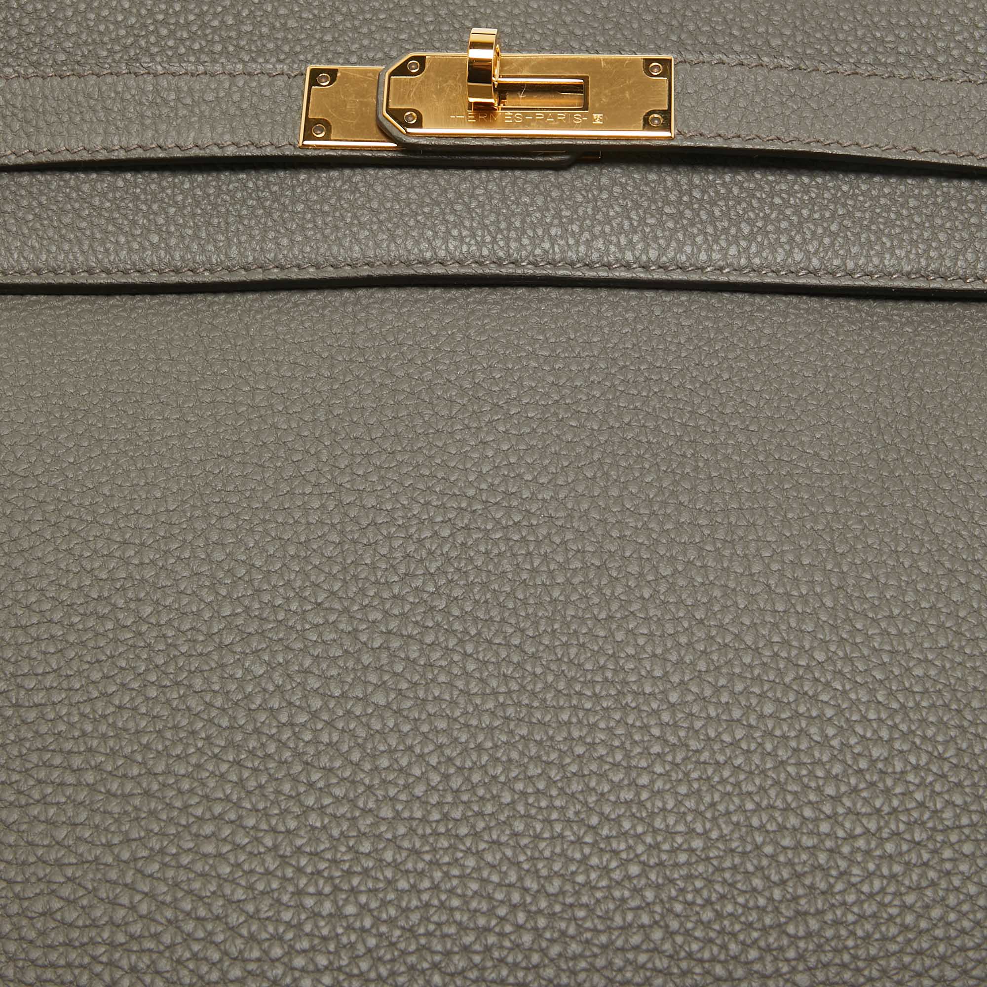 Hermes Etain Togo Leather Gold Finish Kelly Retourne 32 Bag