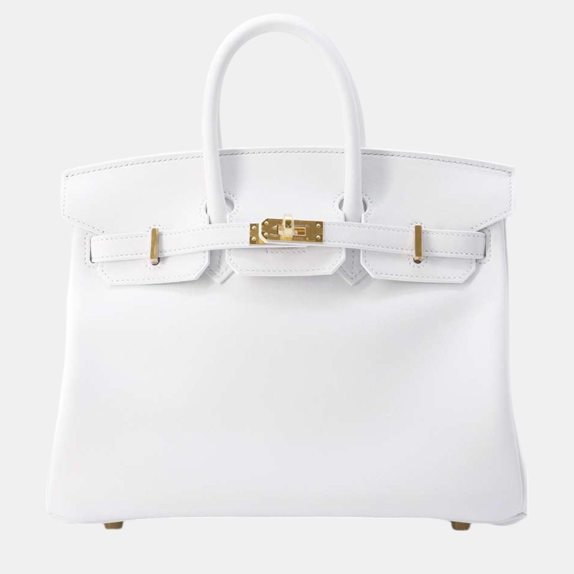 Hermes Birkin New White Swift Leather Size 25