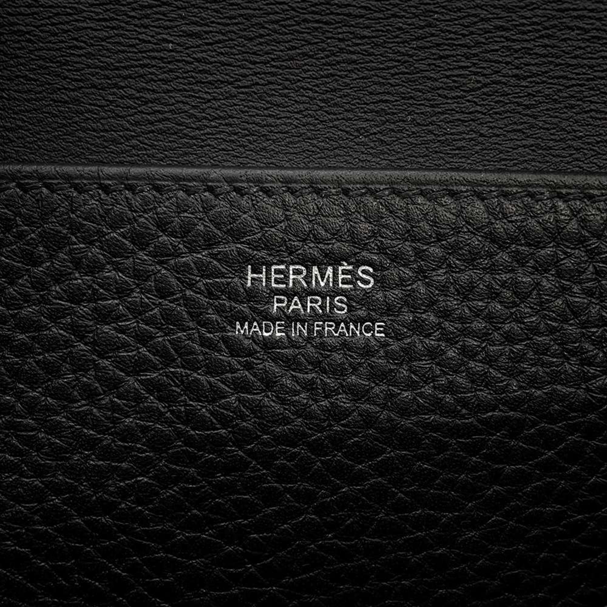 Hermes Halzan Black Taurillon Clemence Size 25