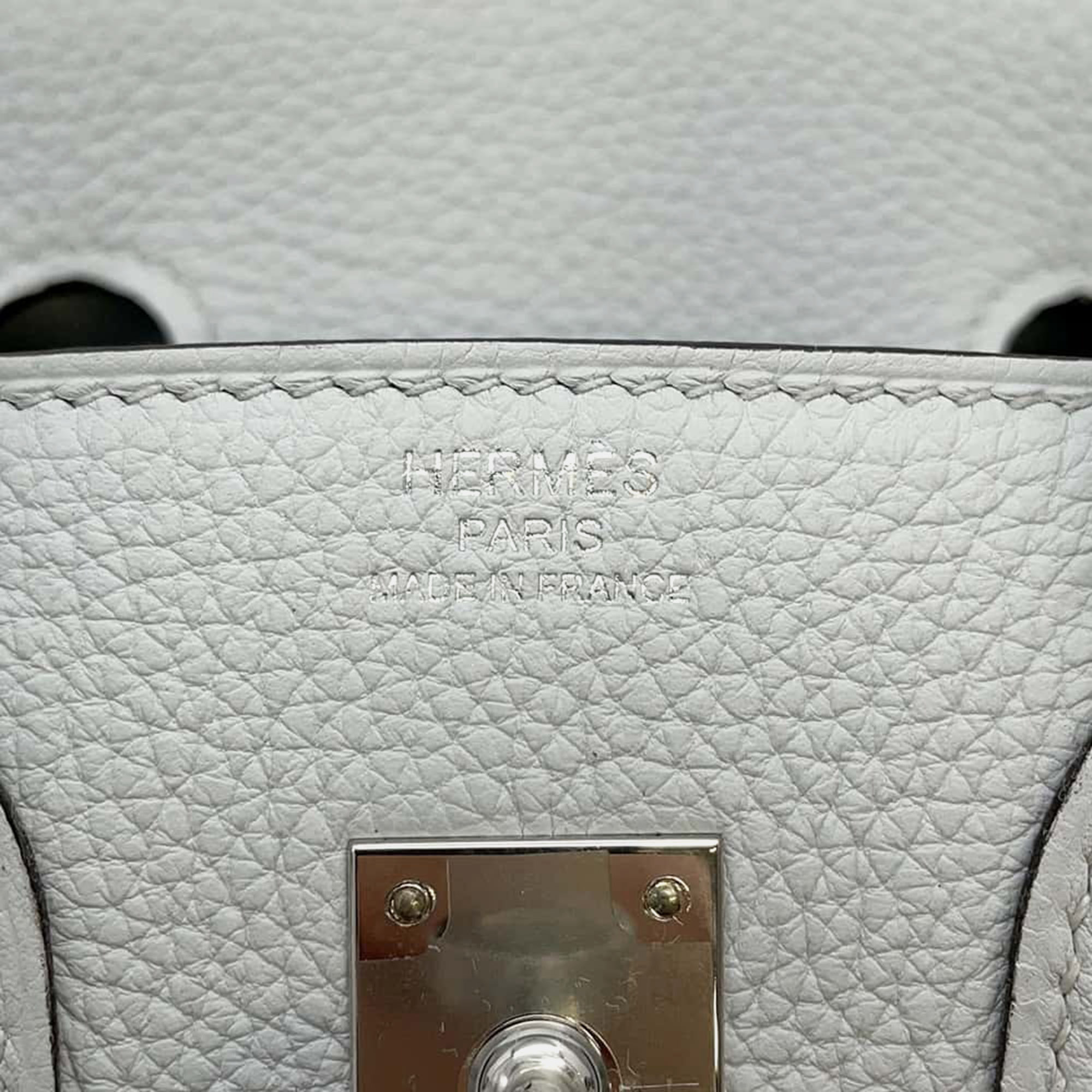 Hermes Gri Platinum Togo Leather Birkin Bag Size 25