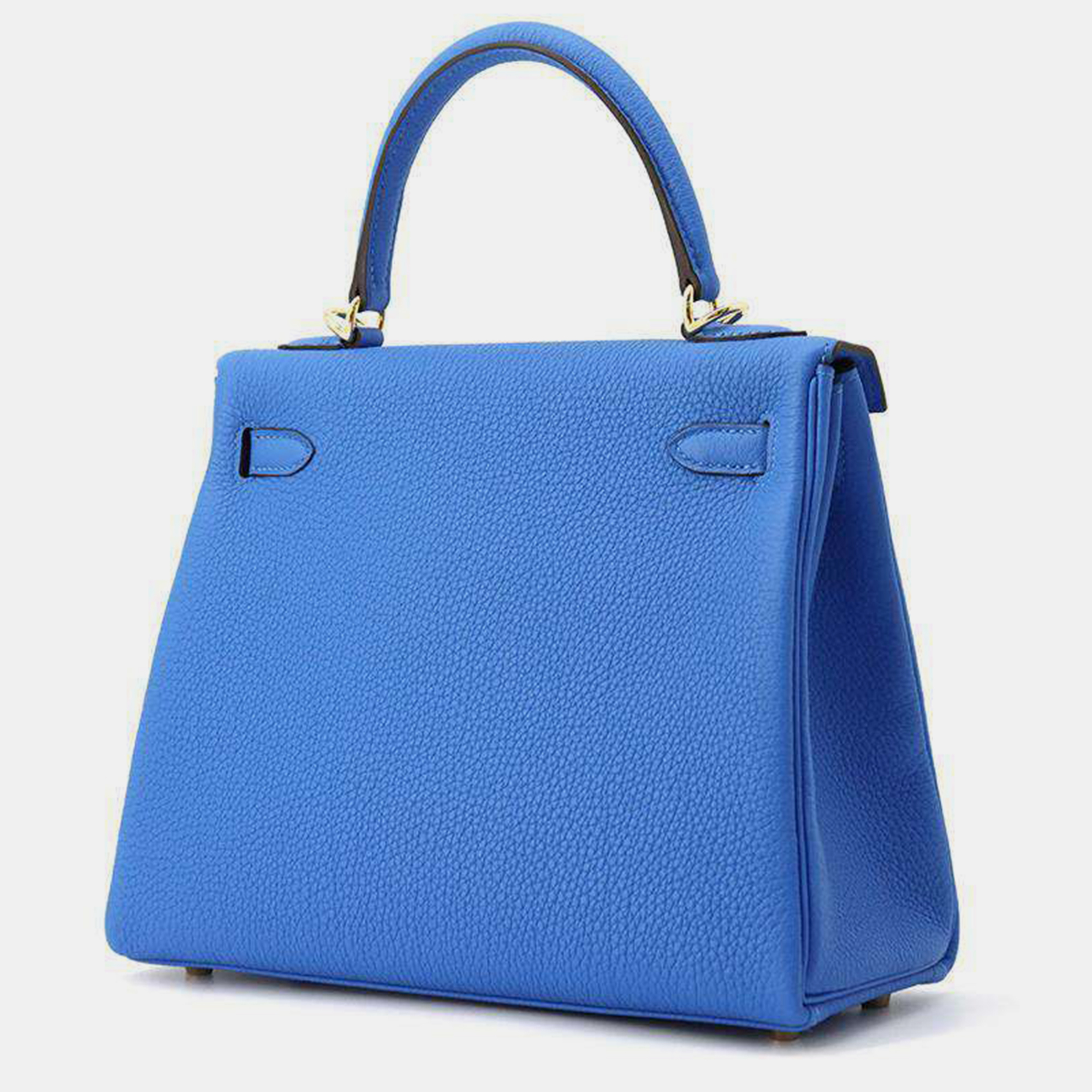 Hermes Blue Hydra Togo Leather Kelly Retourne Size 25