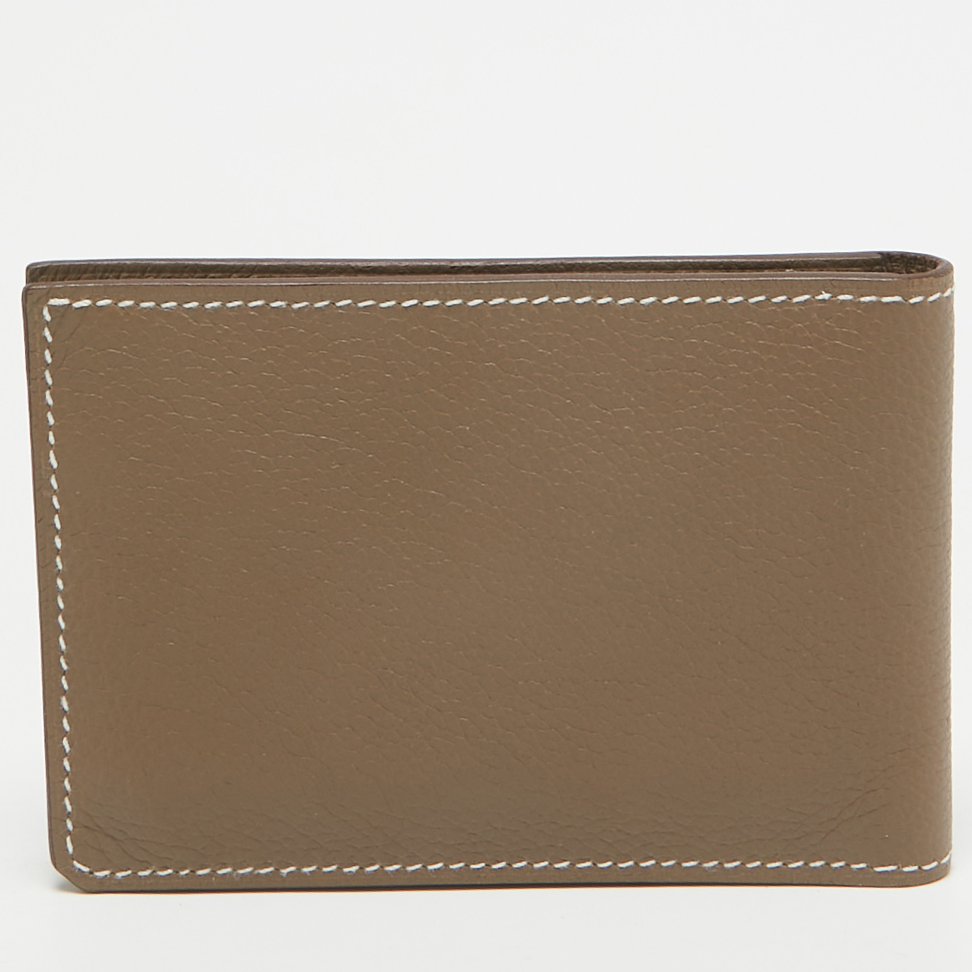 Hermès Etoupe Evercolor Leather H Sellier Card Holder