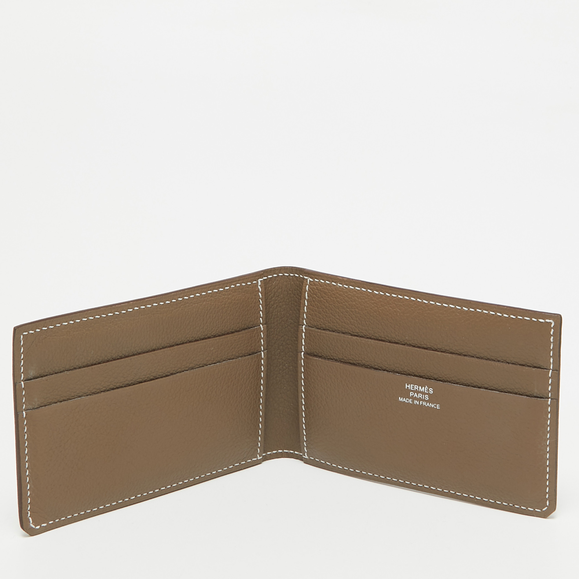 Hermès Etoupe Evercolor Leather H Sellier Card Holder