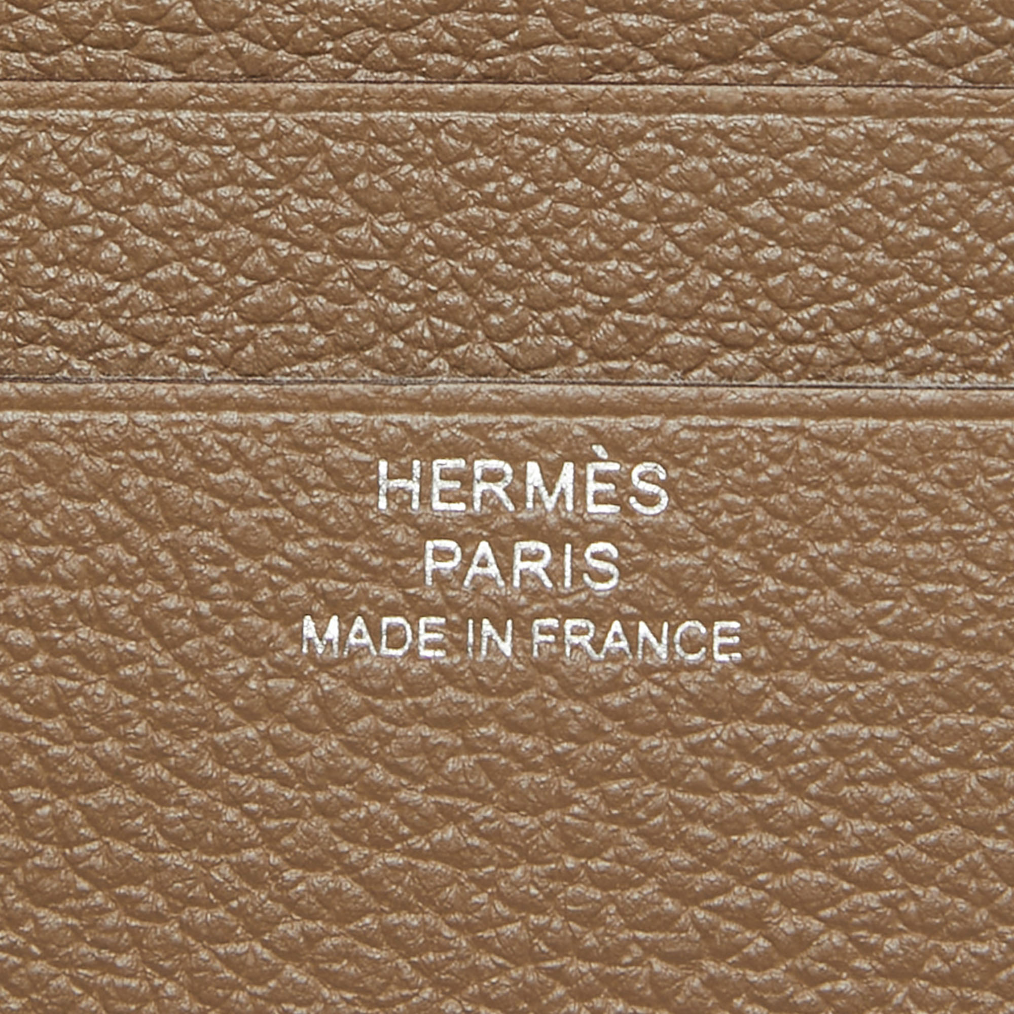 Hermès Etoupe Evercolor Leather H Sellier Card Holder