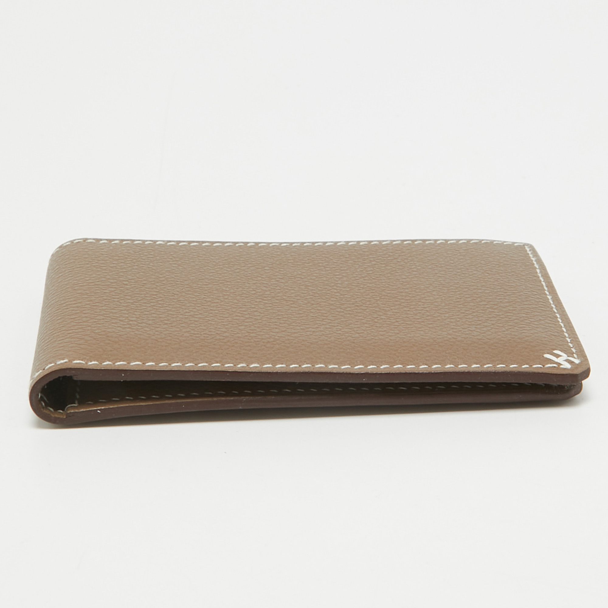 Hermès Etoupe Evercolor Leather H Sellier Card Holder