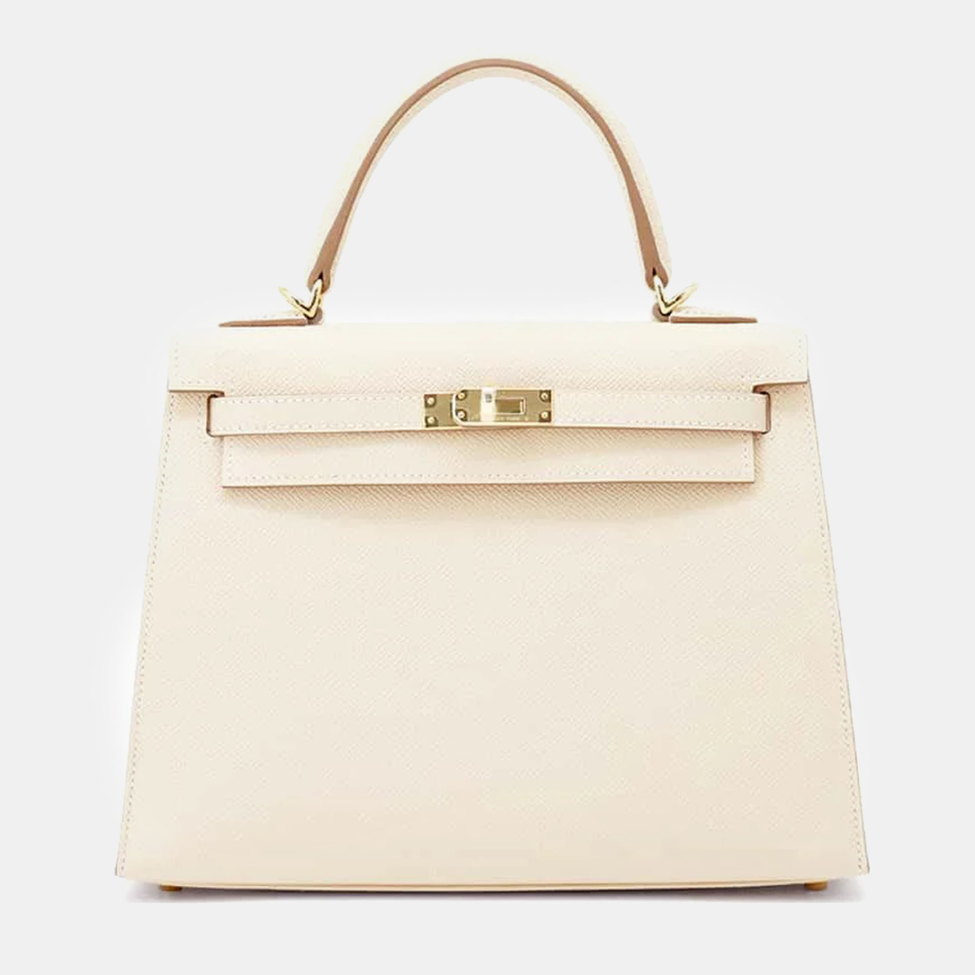 Hermes Craie Epsom Leather Kelly 25 Top Handle Bag