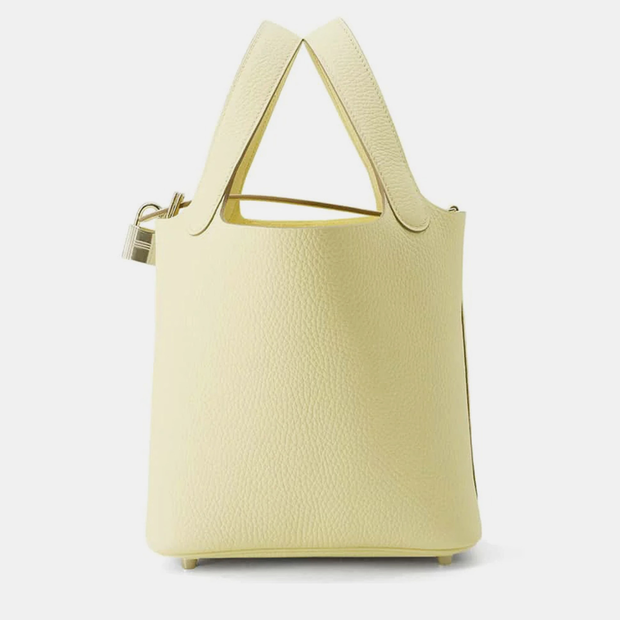 Hermes Jaune Milton Taurillon Clemence Leather Picotin Lock PM Bucket Bag, Yellow
Hermes Jaune Milton Taurillon Clemence Leather Picotin Lock PM Bucket Bag, Yellow