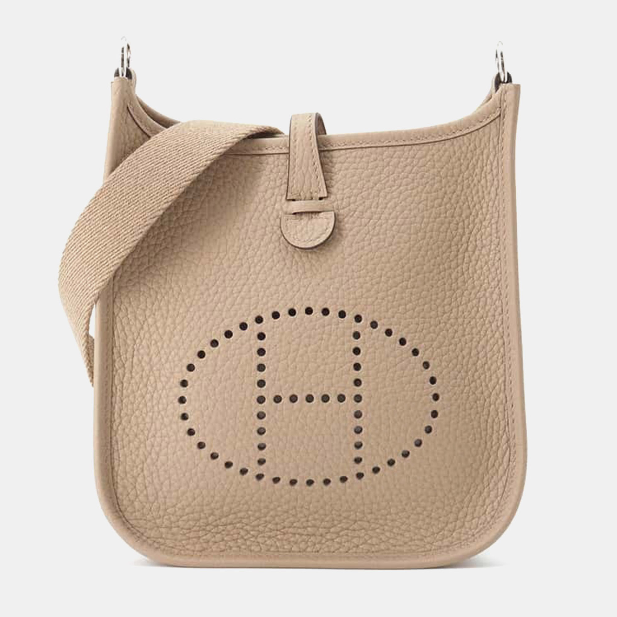 Hermes Beige Marfa Taurillon Clemence Leather Evelyne TPM Shoulder Bag
Hermes Beige Marfa Taurillon Clemence Leather Evelyne TPM Shoulder Bag