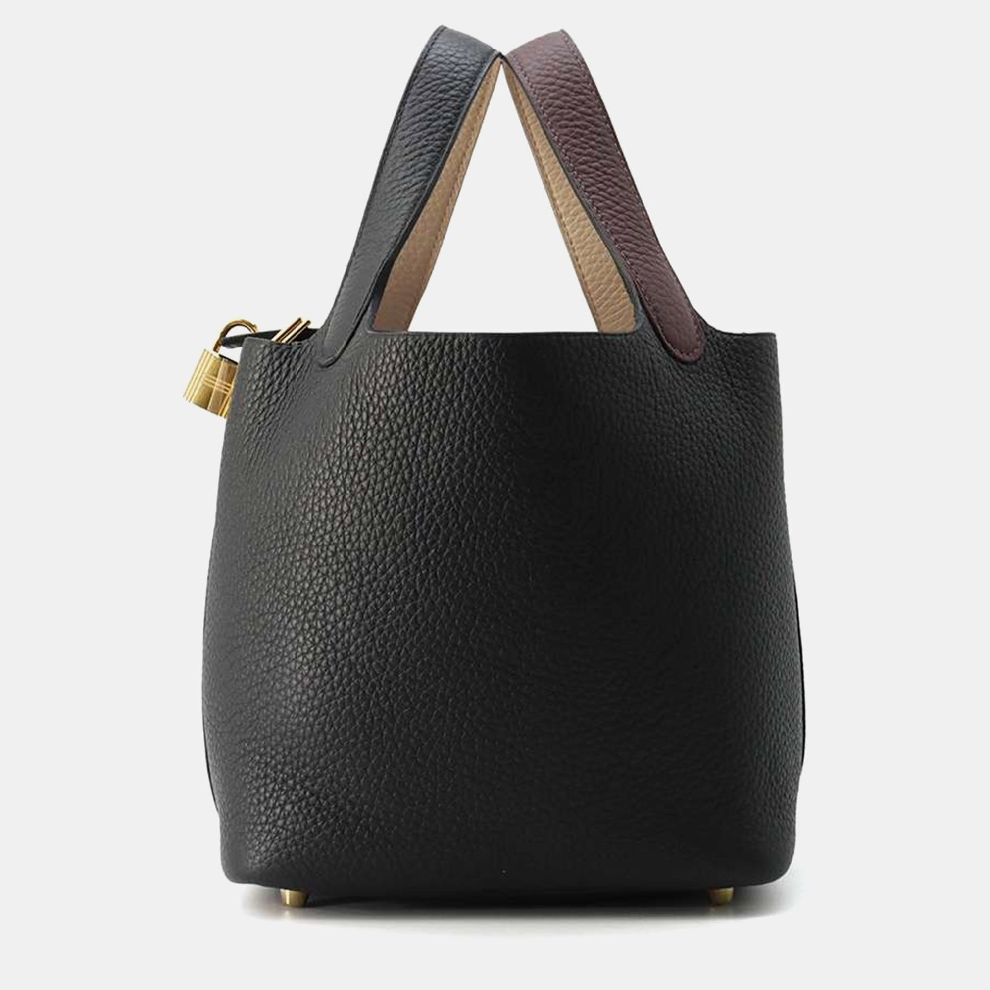 Hermes Black, Macassar & Beige Marfa Taurillon Clemence Leather Picotin Lock PM Bag
Hermes Black, Macassar & Beige Marfa Taurillon Clemence Leather Picotin Lock PM Bag