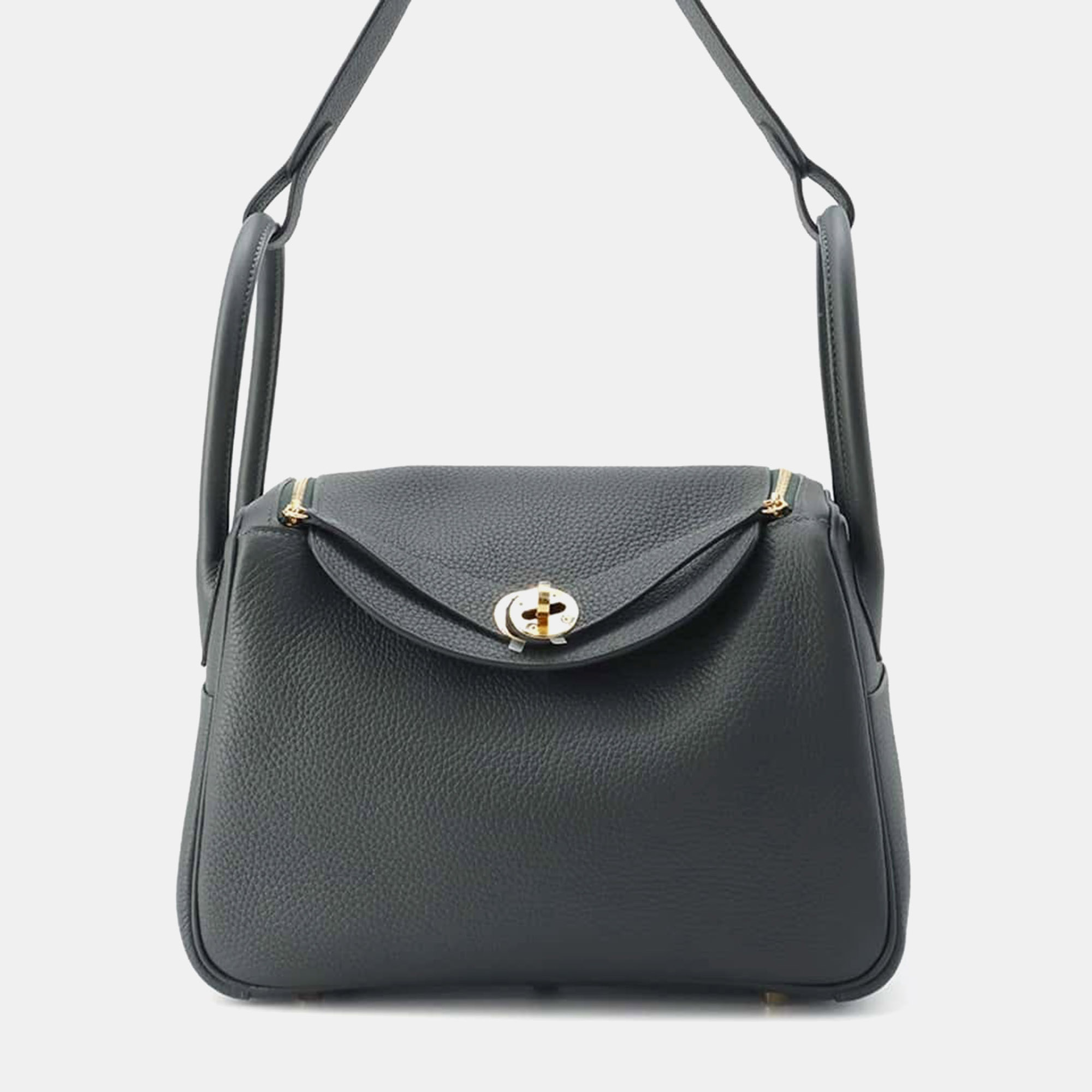 Hermes Vert Fonce Taurillon Clemence Leather Lindy 26 Bag, Black
Hermes Vert Fonce Taurillon Clemence Leather Lindy 26 Bag, Black