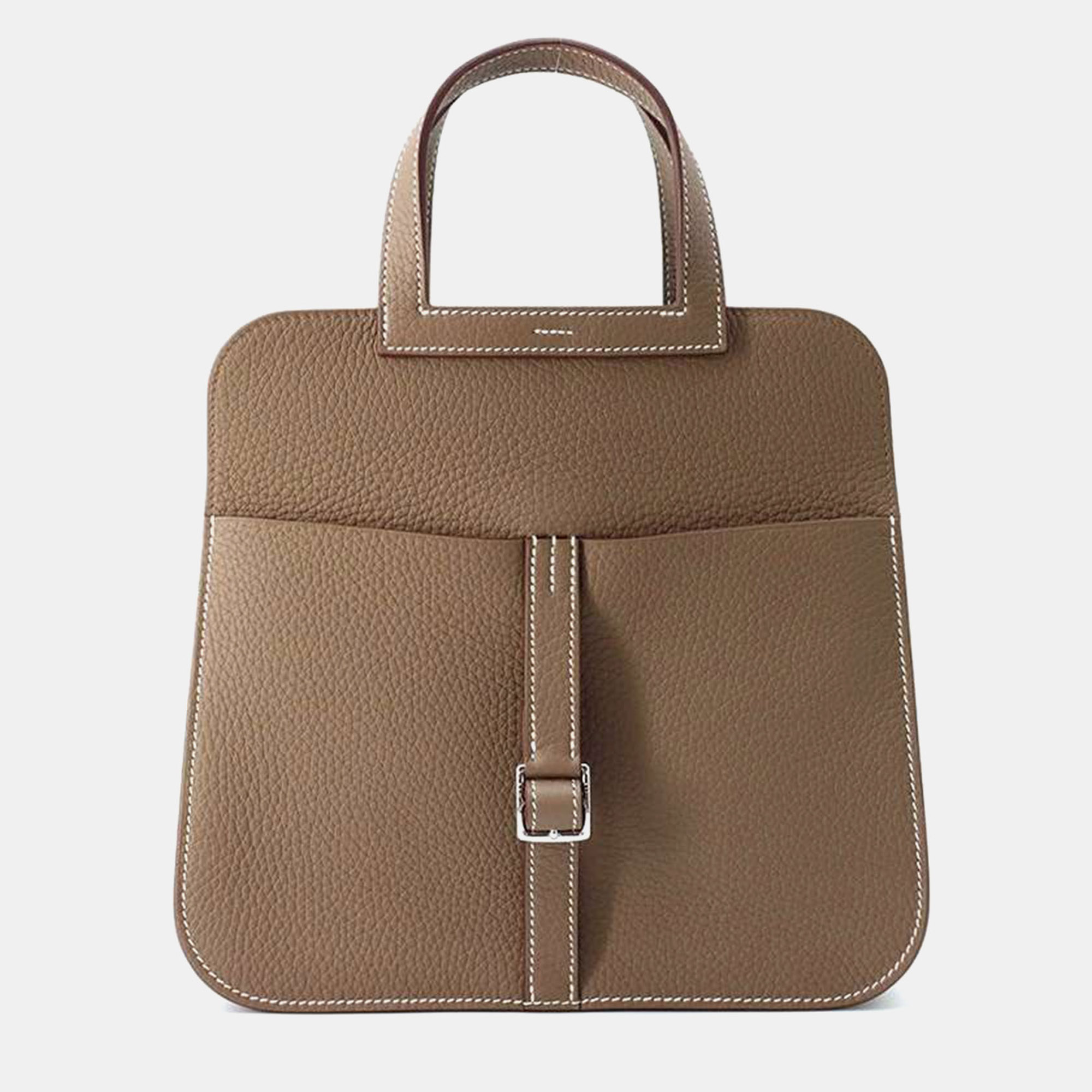 Hermes Etoupe Taurillon Clemence Leather Halzan 25 Bag, Brown
Hermes Etoupe Taurillon Clemence Leather Halzan 25 Bag, Brown