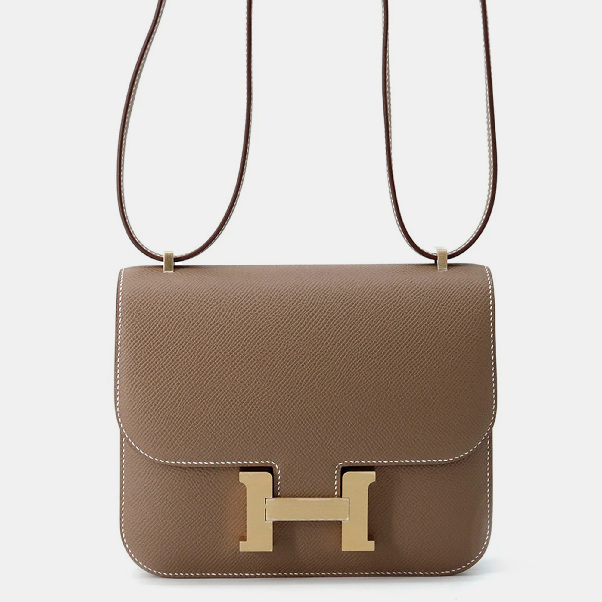 Hermes Constance III Mini Etoupe Epsom Leather Shoulder Bag