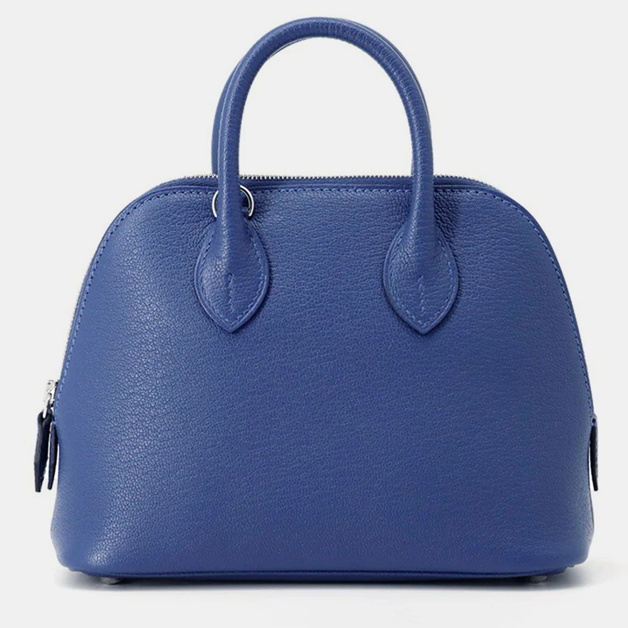 Hermes Bolide 1923 Mini Blue Tie Chevre Myzore Goatskin Tote Bag