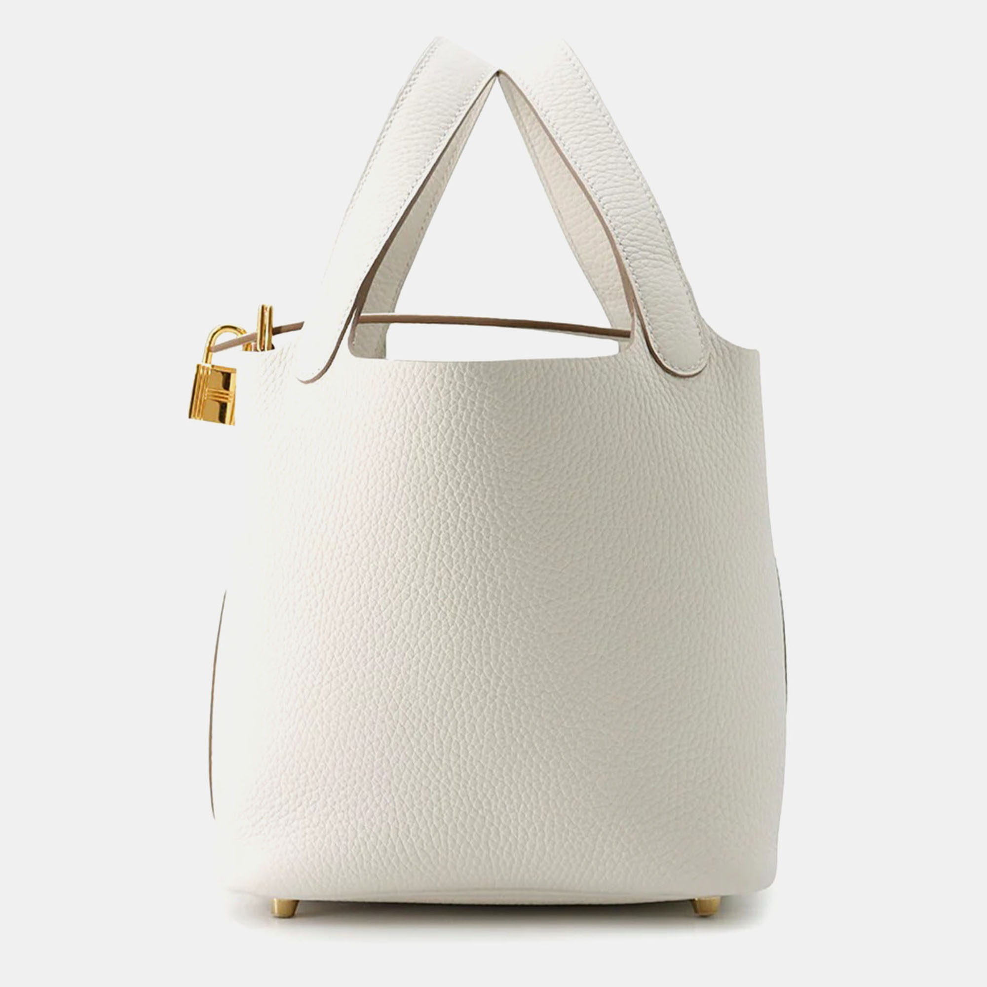 Hermes Picotin Lock 18 Grease Pail Taurillon Clemence Leather Tote Bag, White
Hermes Picotin Lock 18 Grease Pail Taurillon Clemence Leather Tote Bag, White