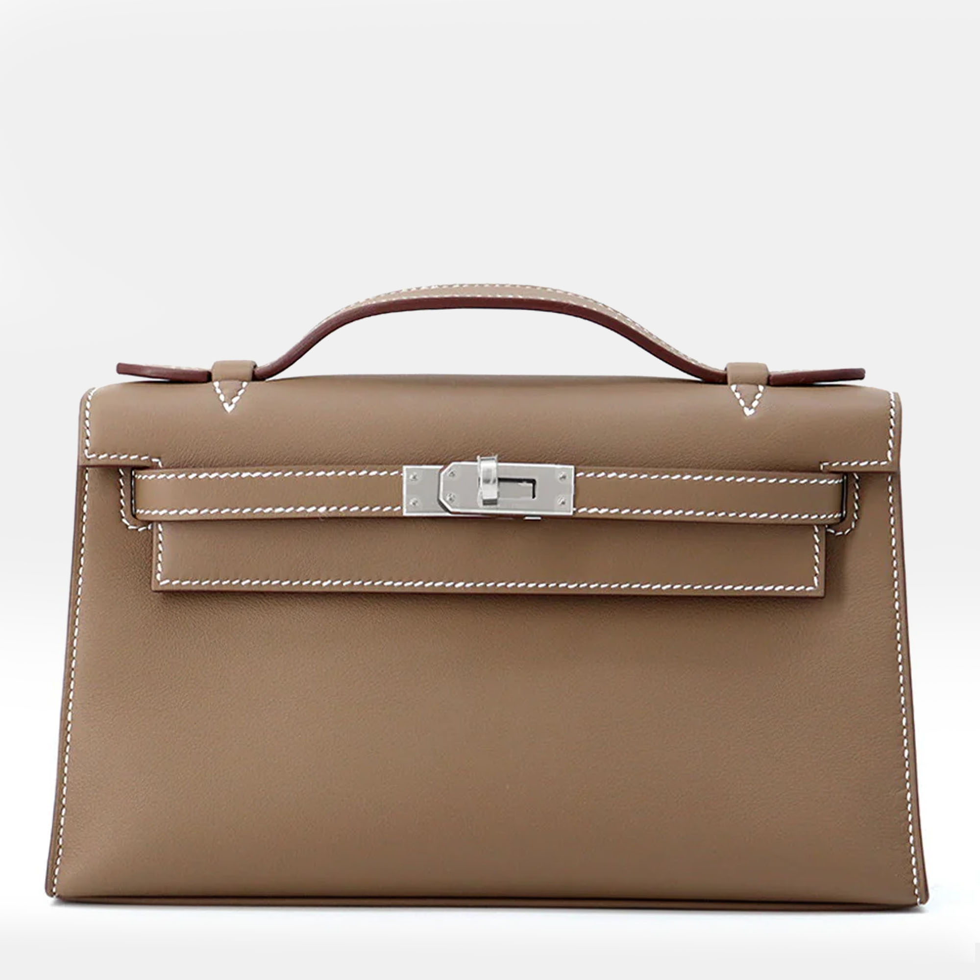 Hermes Pochettekelly Etoupe Swift Leather, Brown
Hermes Pochettekelly Etoupe Swift Leather, Brown