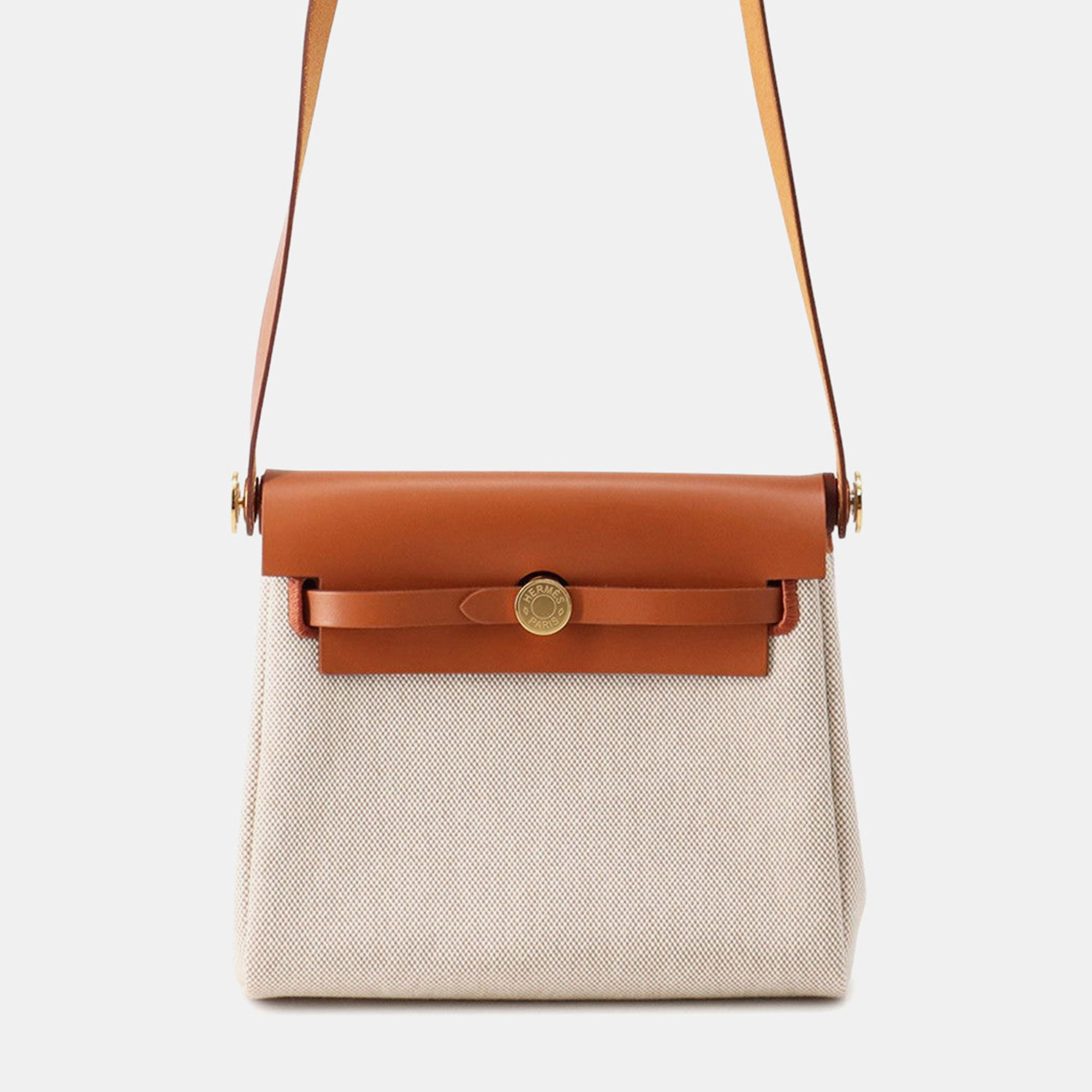 Hermes Herbag Zip Ecru/Fauve Toile H Vache Hunter Leather Size Mini, Brown
Hermes Herbag Zip Ecru/Fauve Toile H Vache Hunter Leather Size Mini, Brown