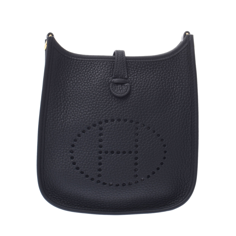 Hermes Black Leather Evelyne TPM Shoulder Bag