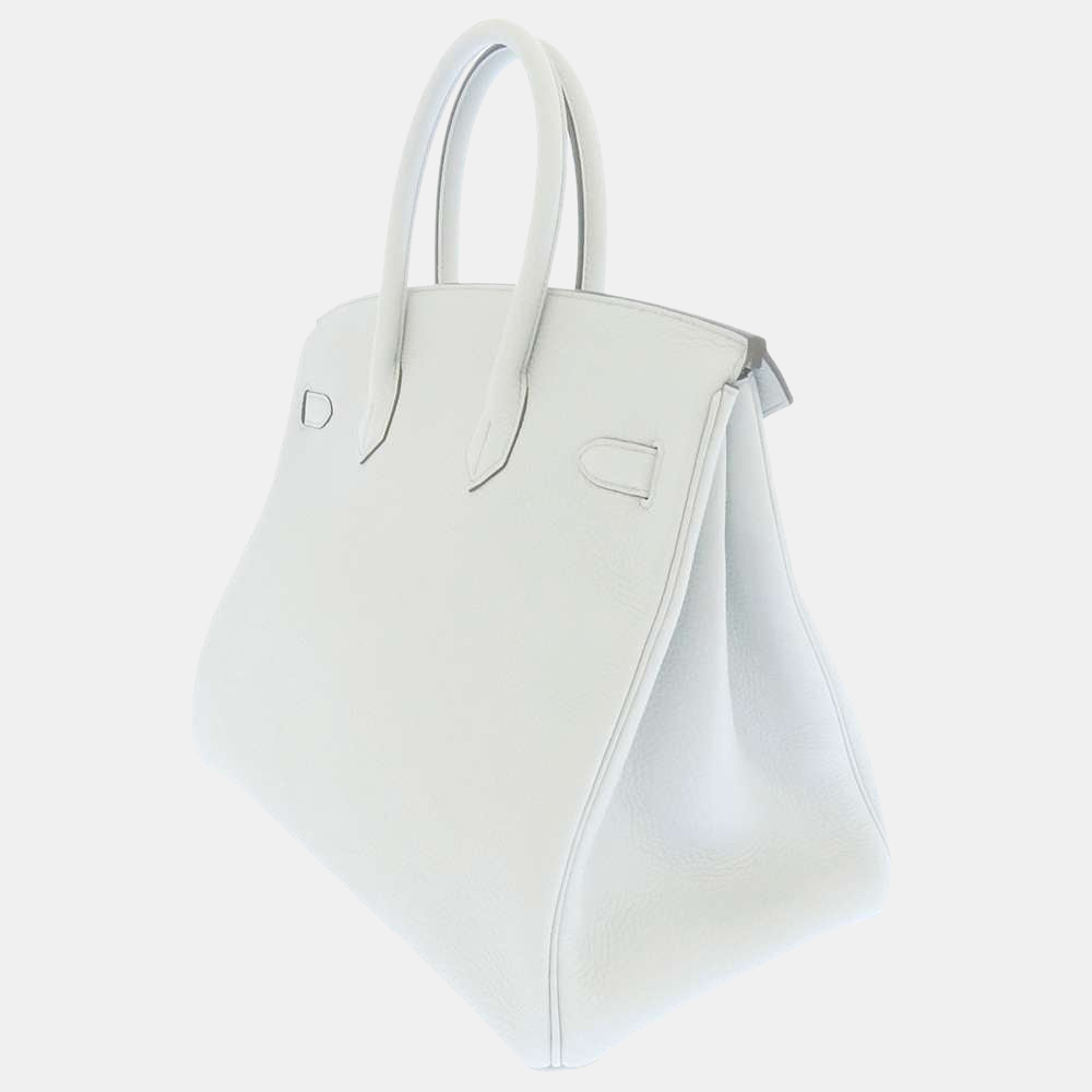 Hermes White Taurillon Clemence Leather Palladium Hardware Birkin 35 Bag
Hermes White Taurillon Clemence Leather Palladium Hardware Birkin 35 Bag