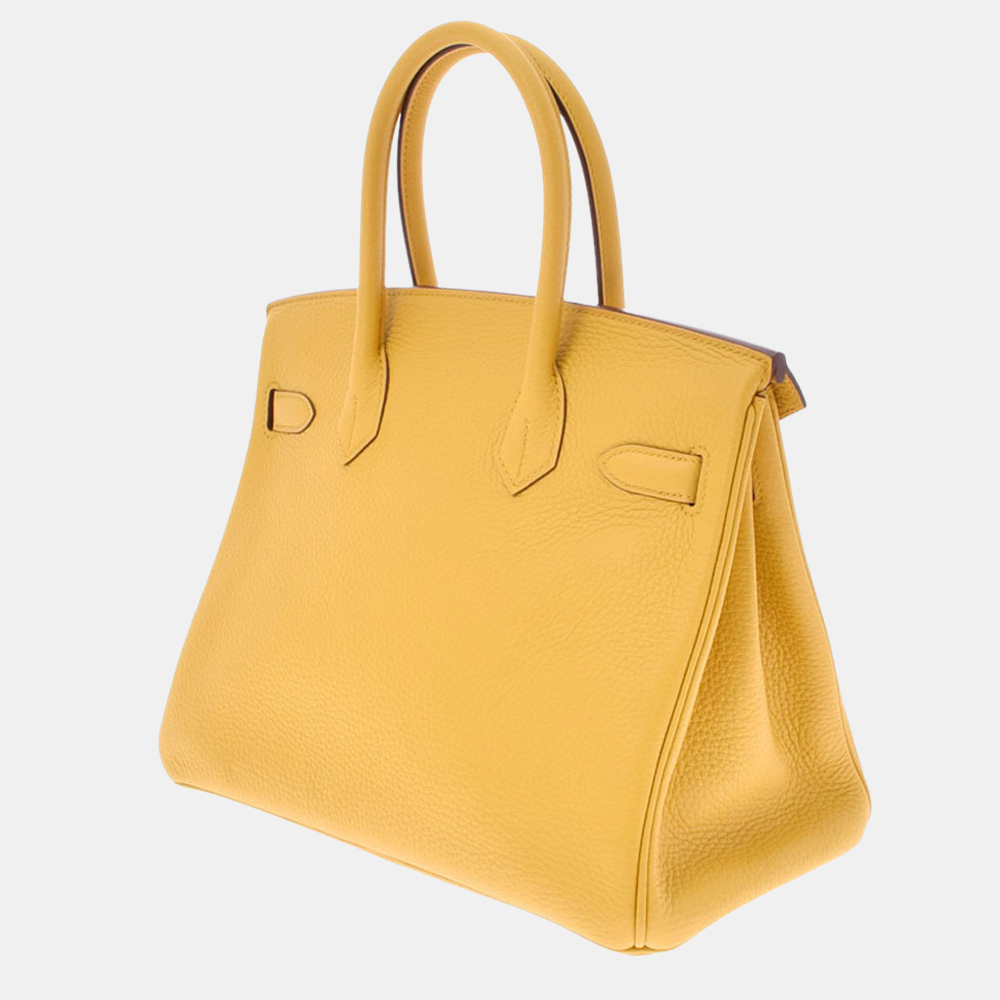 Hermes Yellow Taurillon Clemence Leather Palladium Hardware Birkin 30 Bag
Hermes Yellow Taurillon Clemence Leather Palladium Hardware Birkin 30 Bag