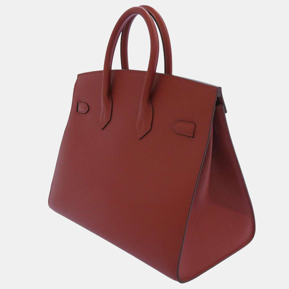 Hermes Red Epsom Leather Palladium Hardware Birkin 25 Sellier Bag, Brown
Hermes Red Epsom Leather Palladium Hardware Birkin 25 Sellier Bag, Brown