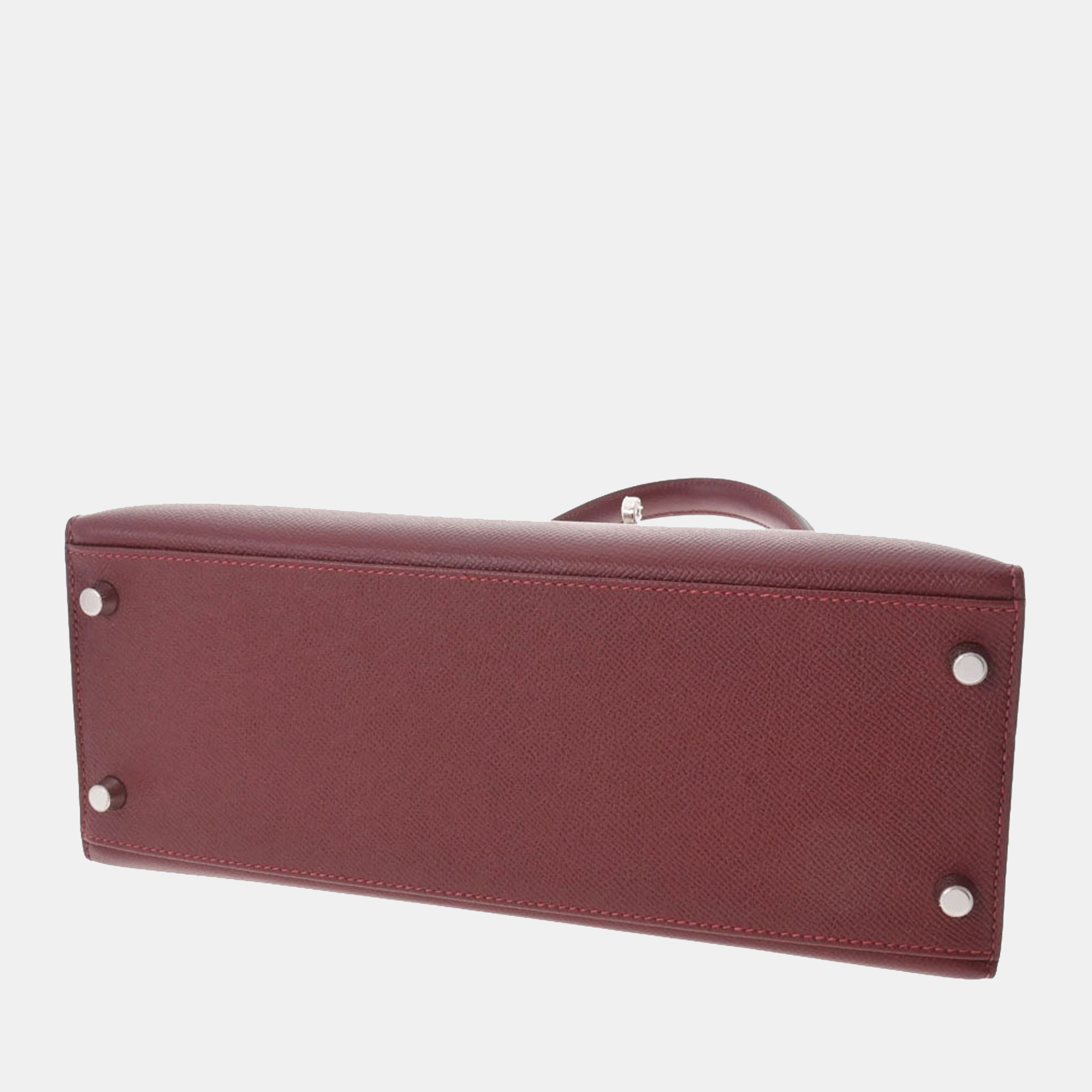Hermes Red Epsom Leather Palladium Hardware Kelly Sellier 28 Bag