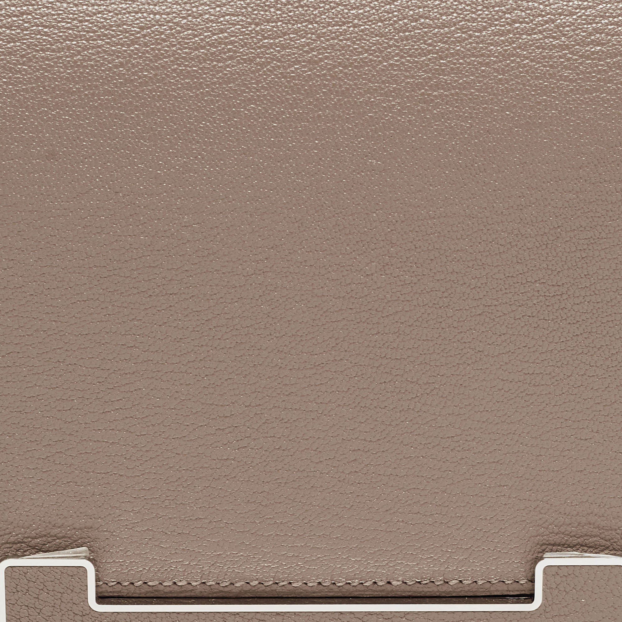 Hermès Etoupe Chèvre Mysore Leather Palladium Finish Geta Sangle Bag