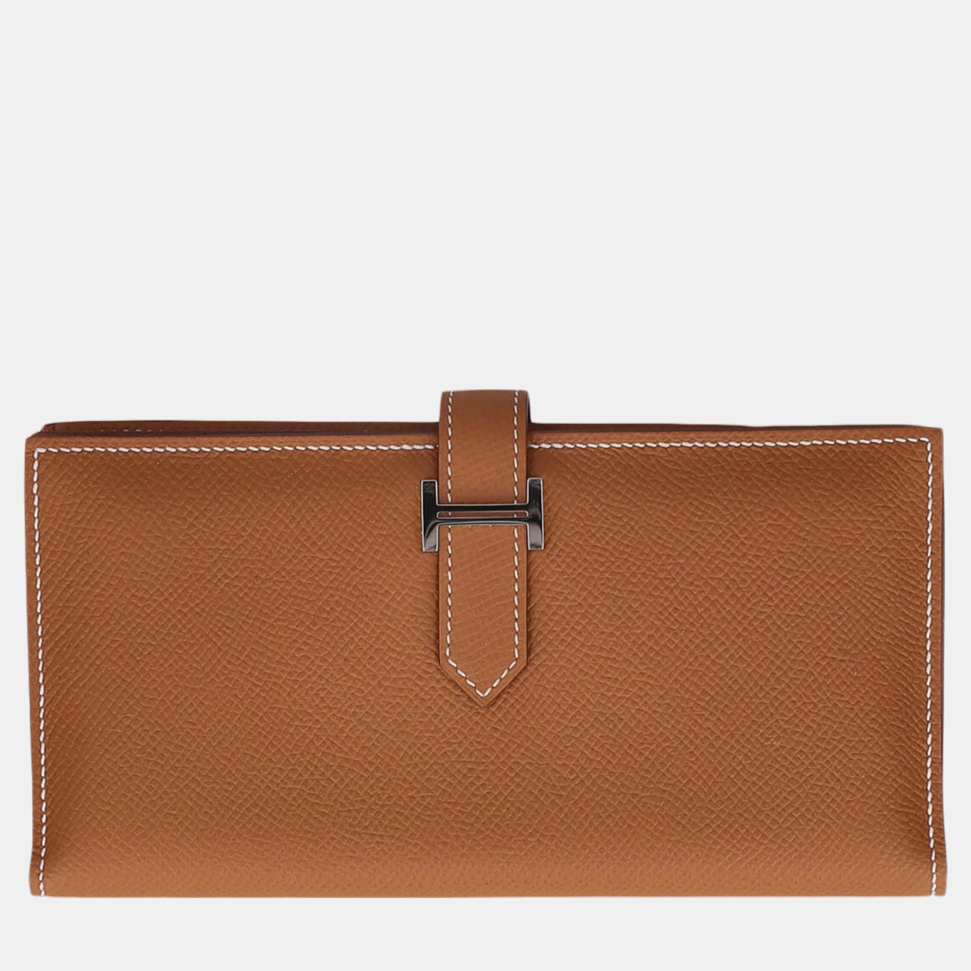 HermÃ¨s Women's Leather Wallet - Beige - One Size