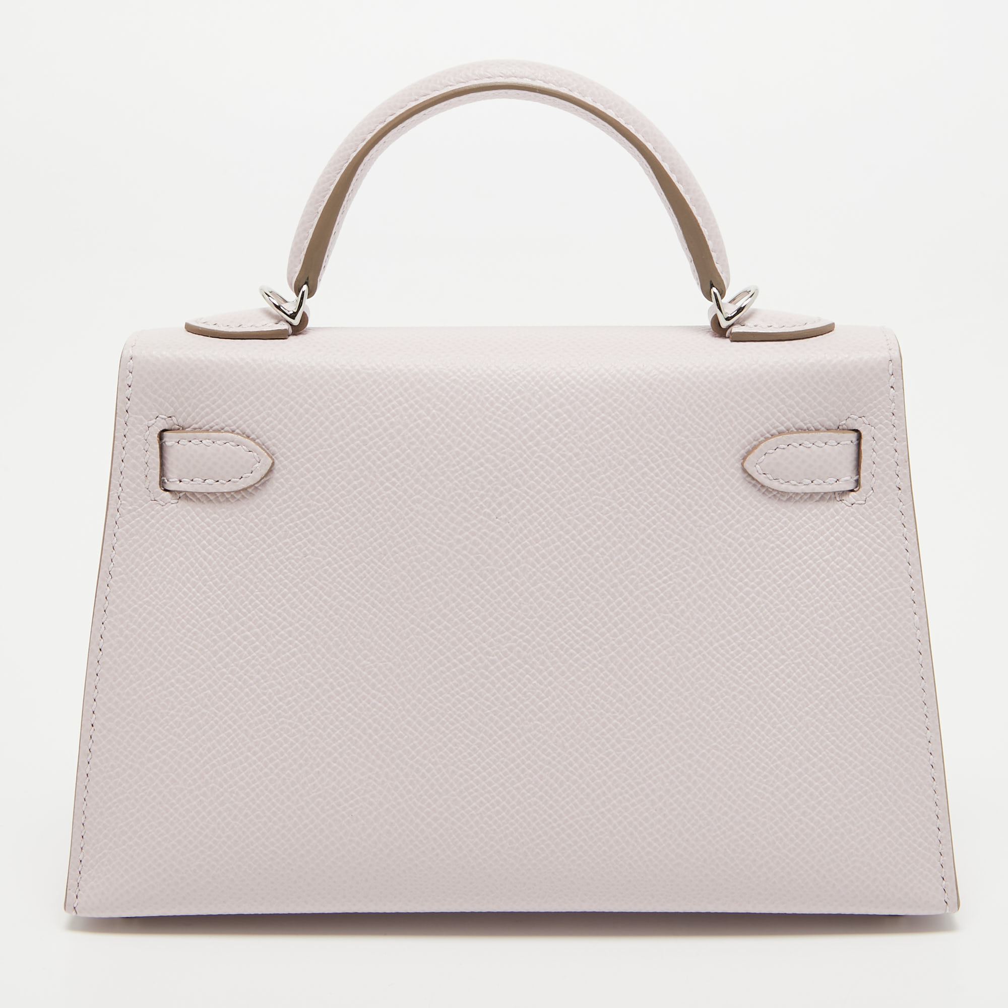 Hermès Mauve Pale Epsom Leather Palladium Finish Mini Kelly Sellier II Bag