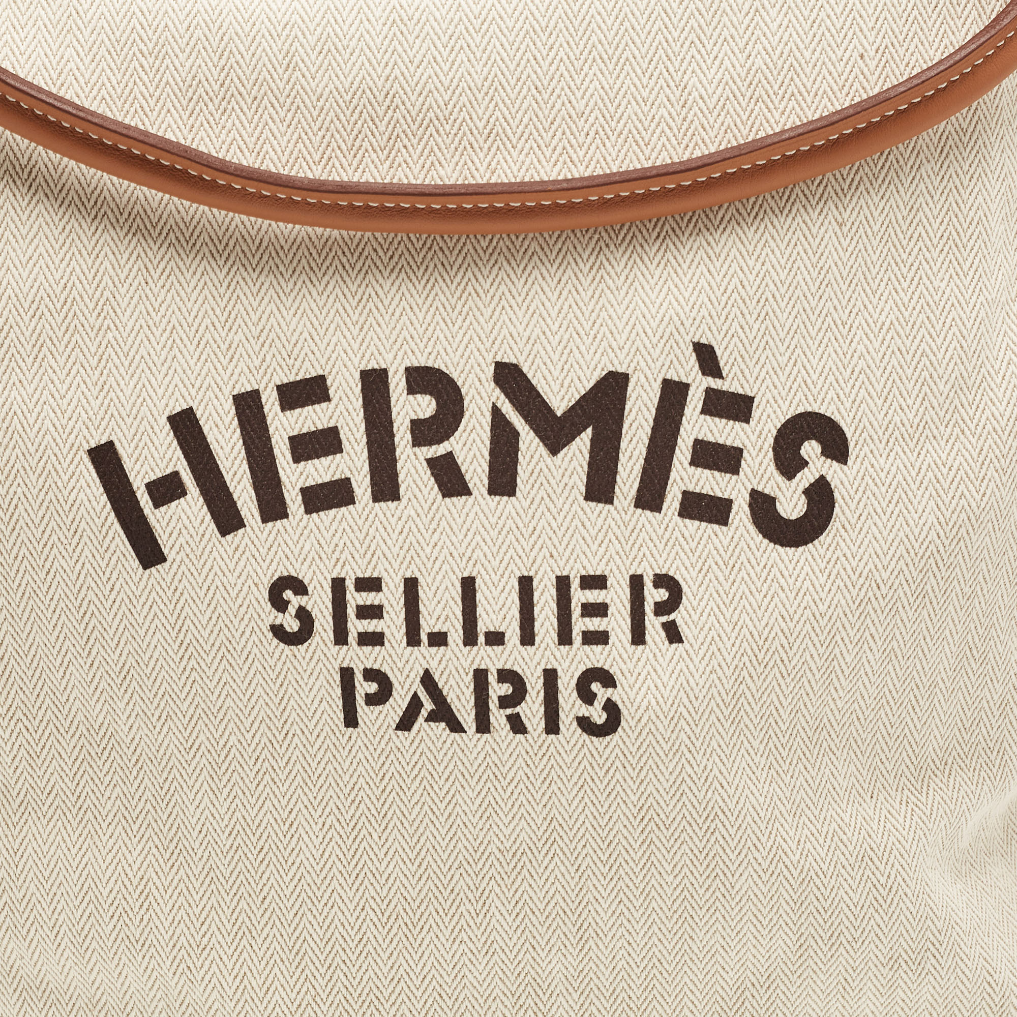 Hermès Light Beige/Gold Canvas And Swift Leather Aline Grooming Bag