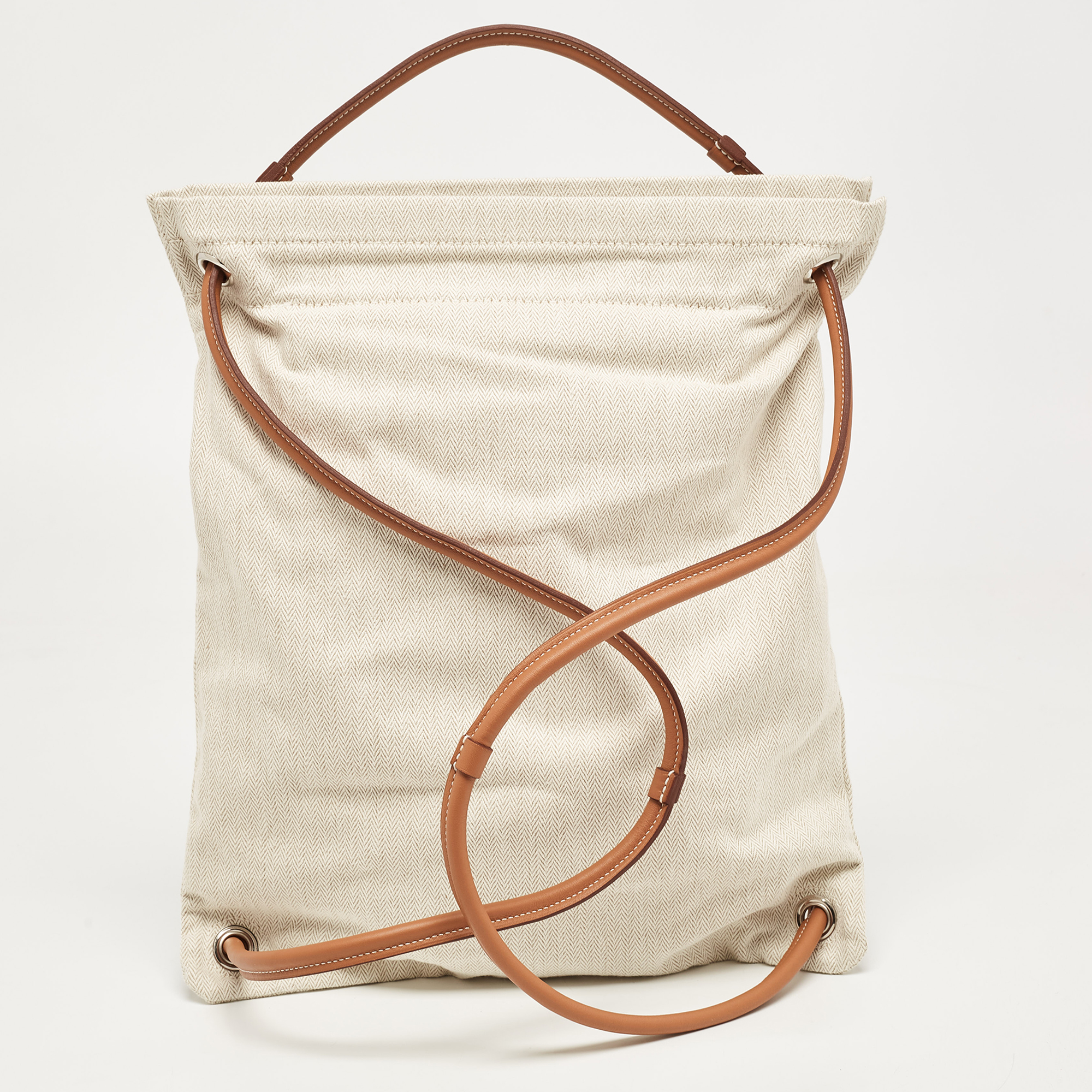 Hermès Light Beige/Gold Canvas And Swift Leather Aline Grooming Bag