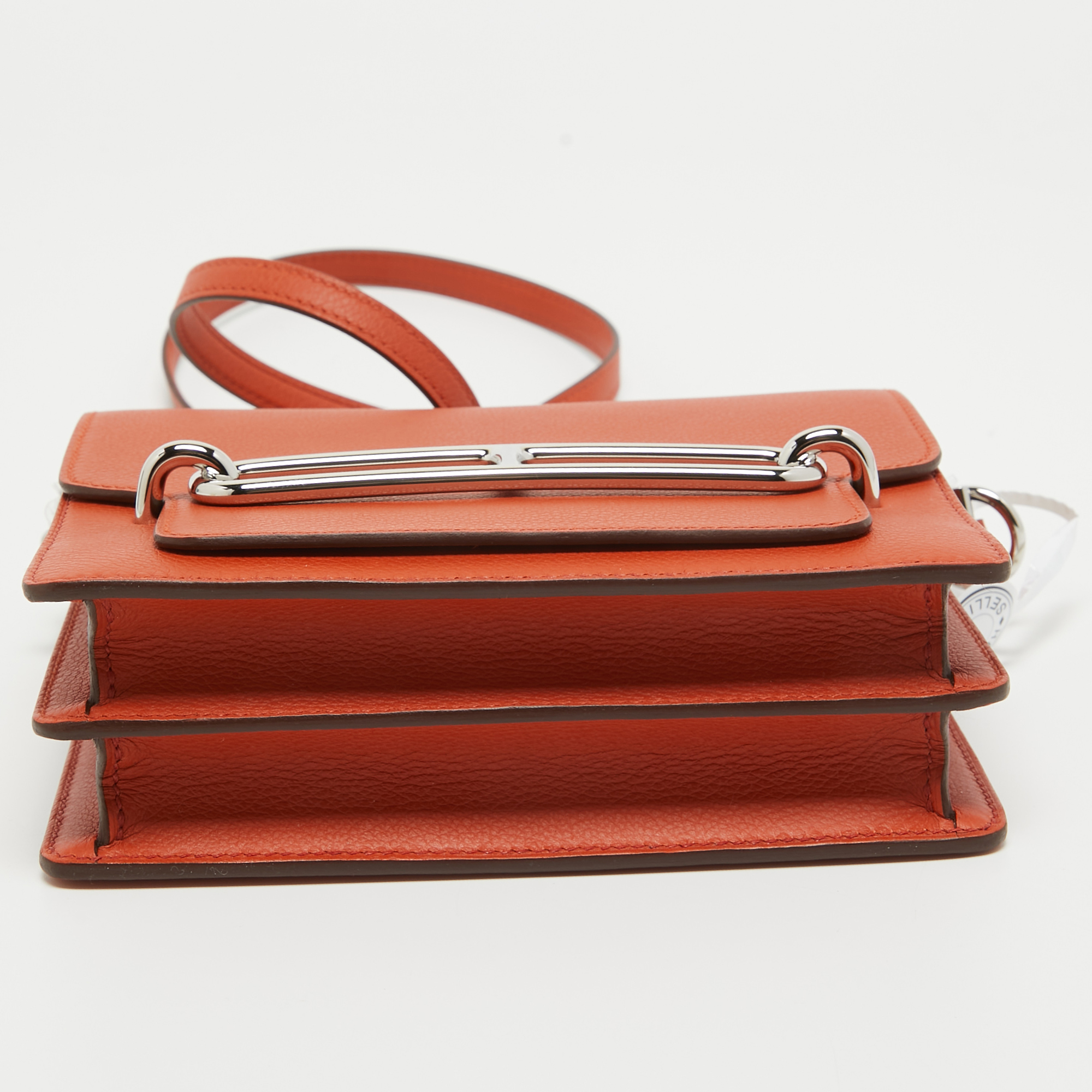 Hermès Capucine/Terre Battue Evercolor Leather Roulis Mini Bag