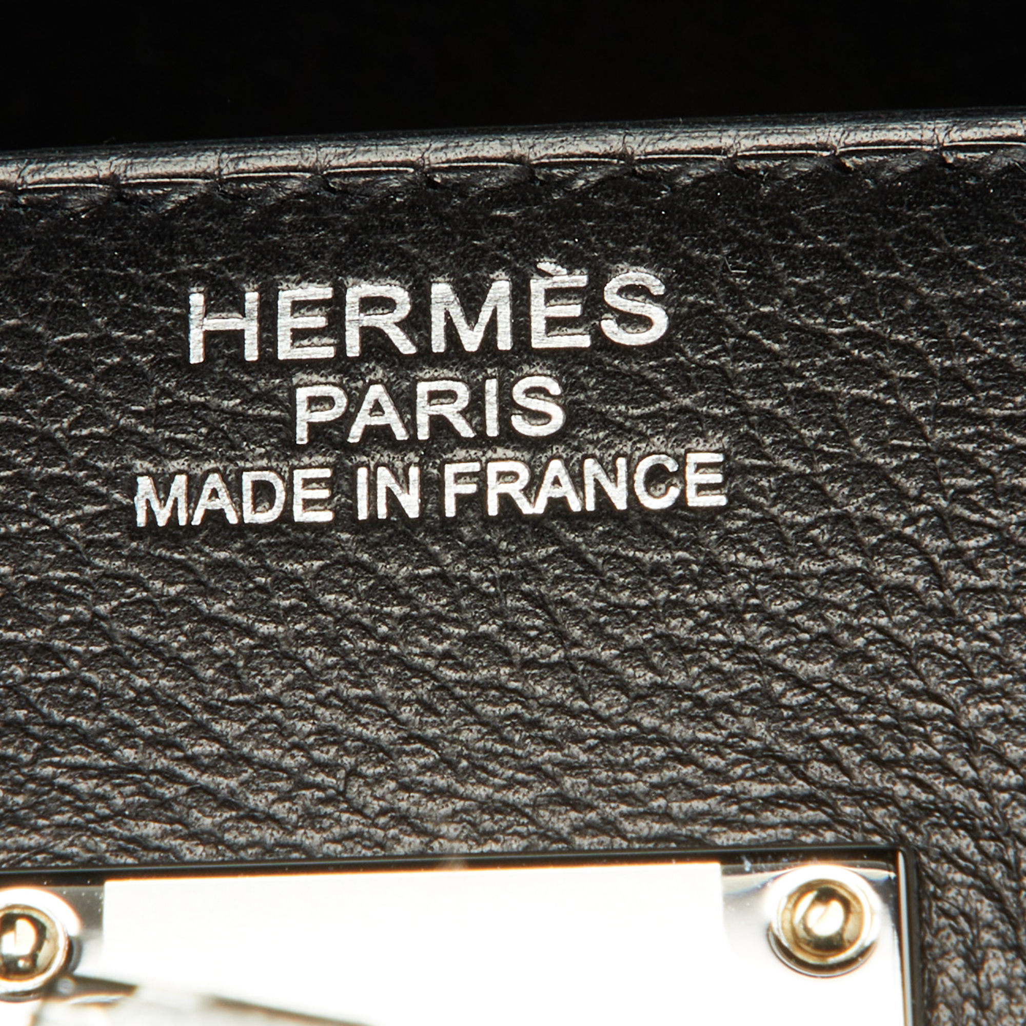Hermes Black/Ecru Toile Quadrille And Evergrain Leather Palladium Finish HAC Birkin 40 Bag