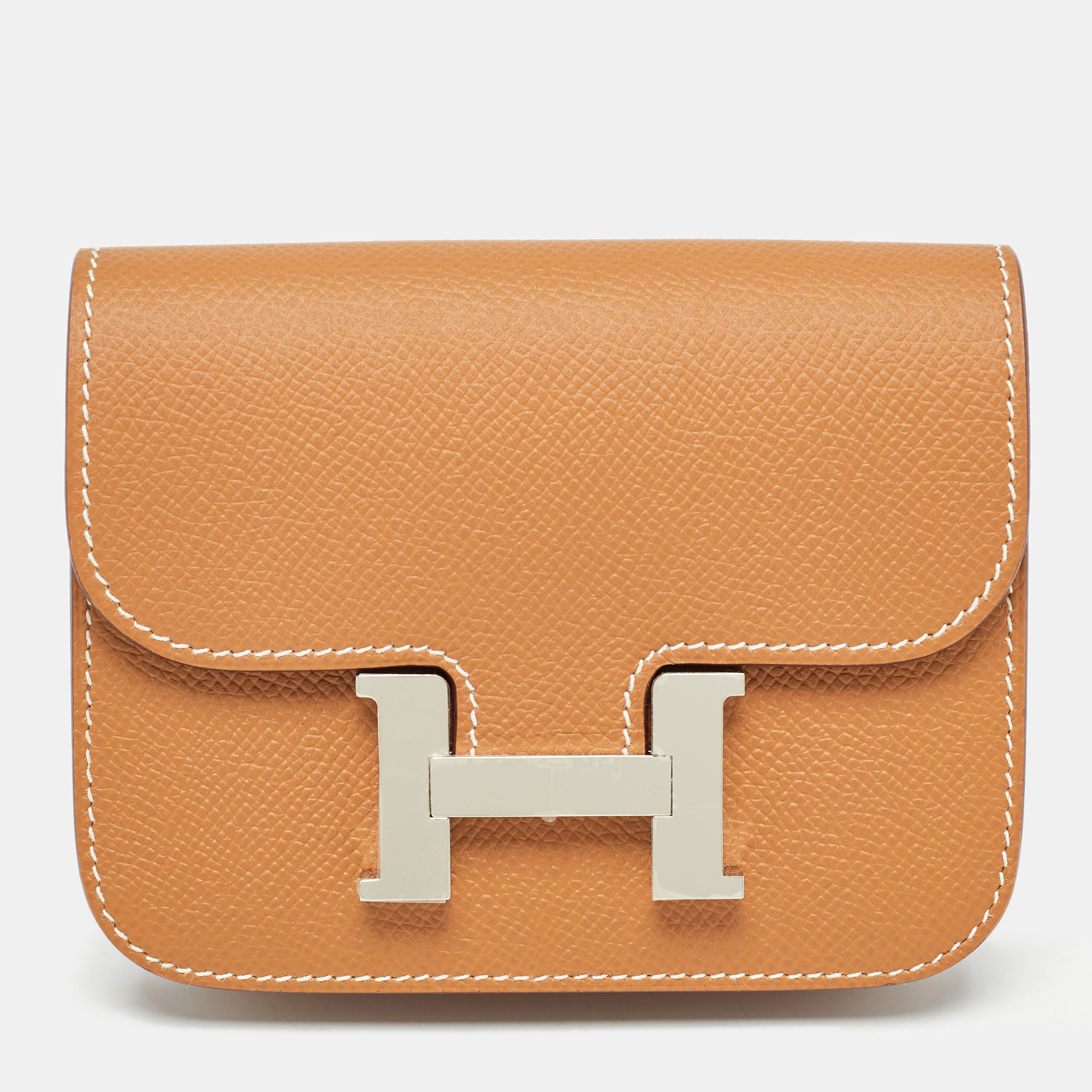 Hermes herm&egrave;s gold epsom leather constance slim wallet
