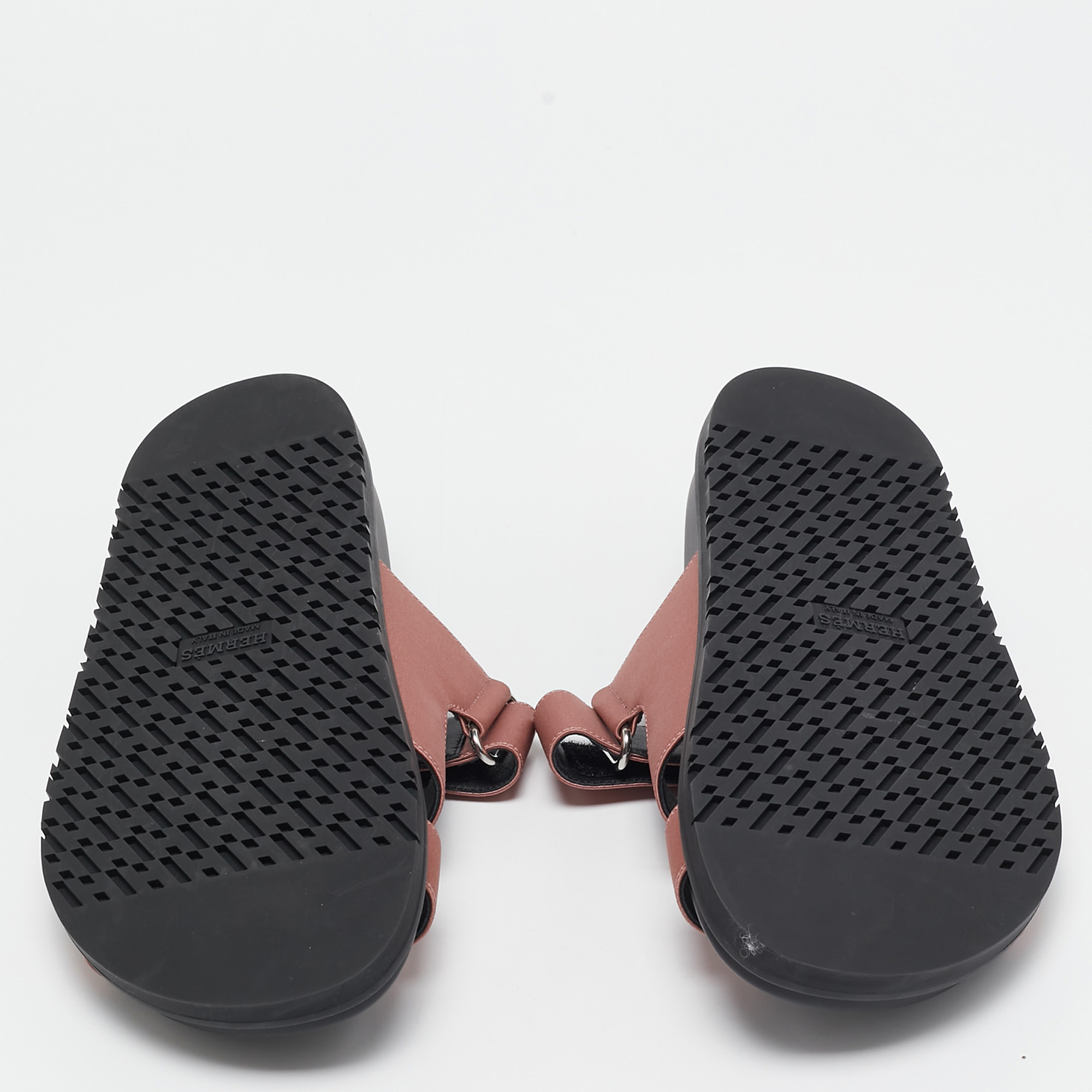 Hermes Pink Satin Chypre Slides Size 36