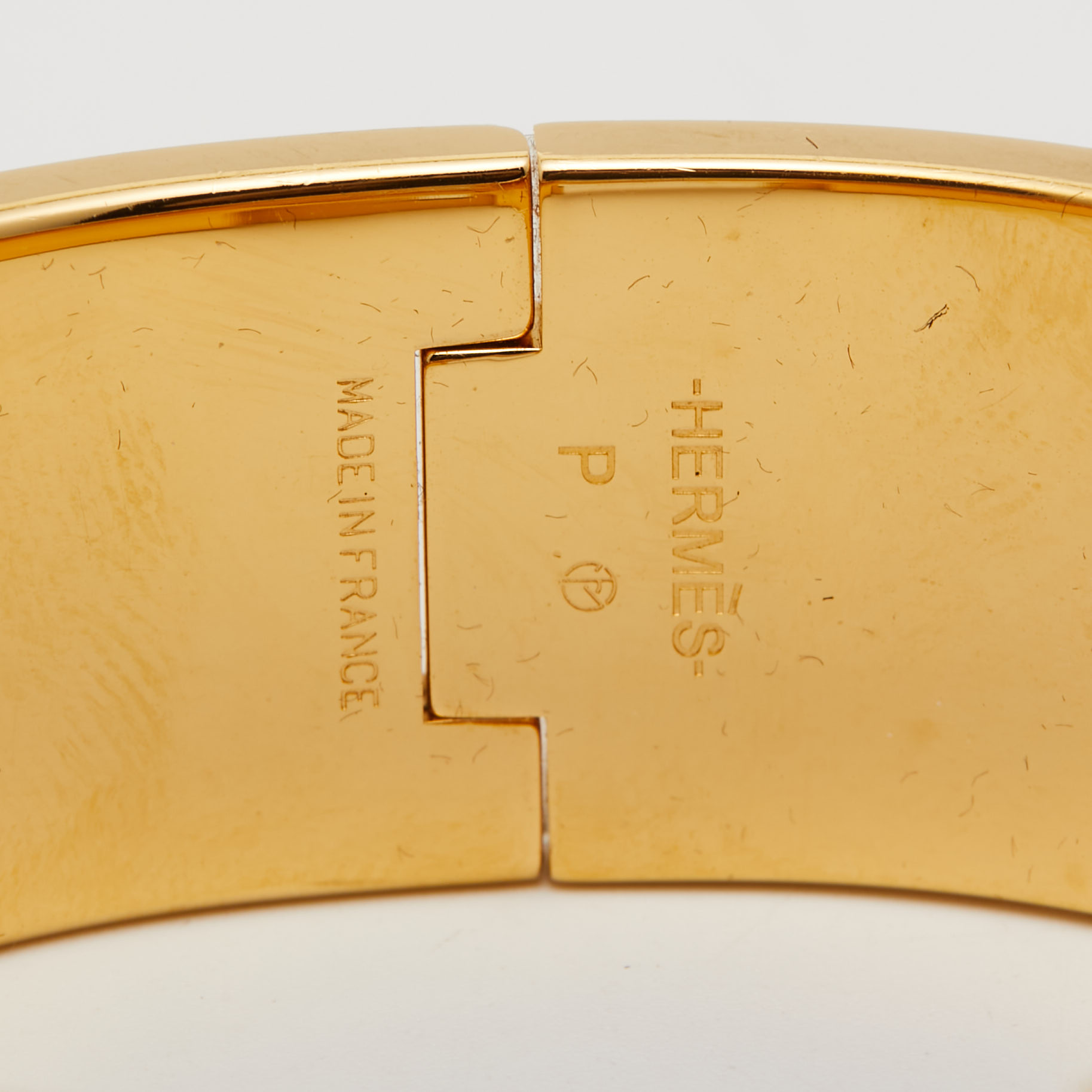 Hermès Clic Clac H Burgandy Enamel Gold Plated Bracelet