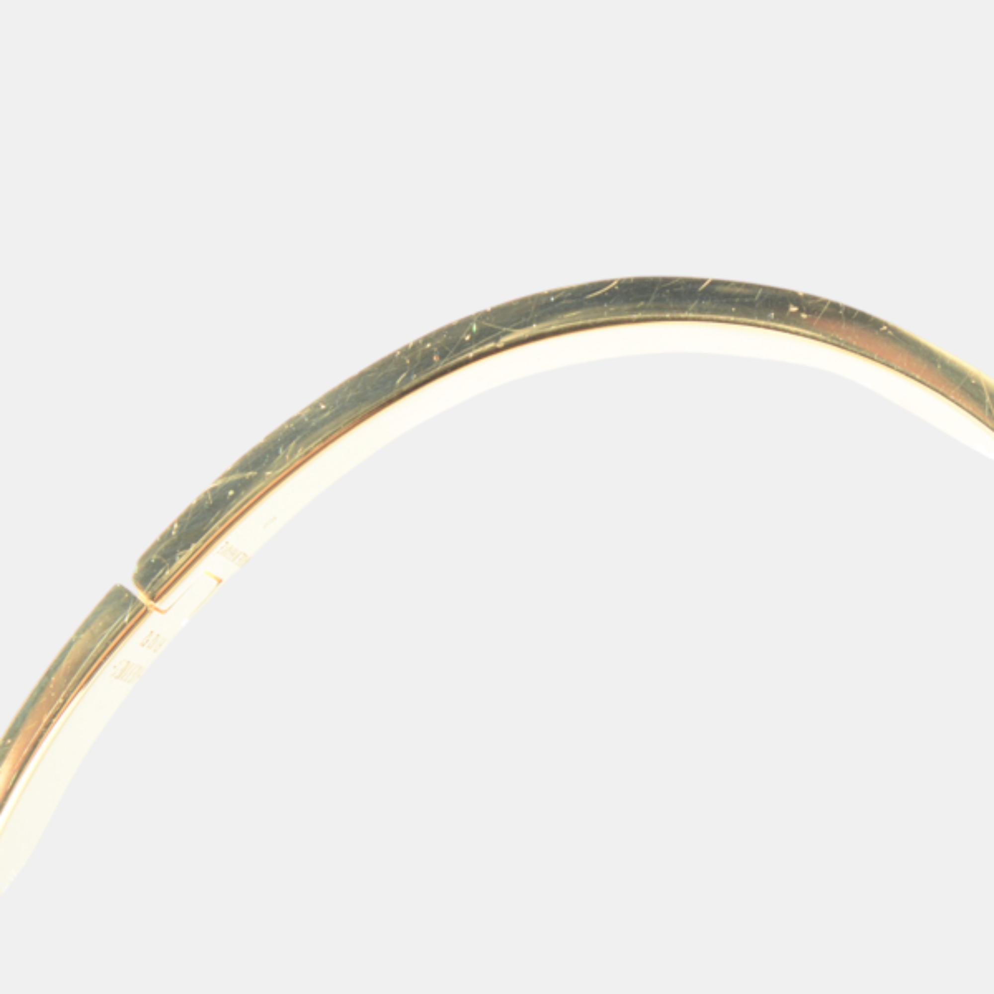 Hermes Enamel Bangle Bracelet Gold