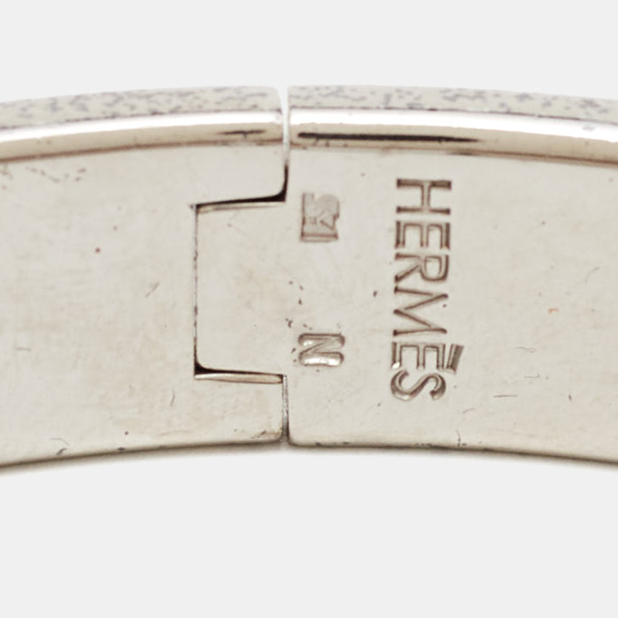 Hermès Clic H Blue Enamel Palladium Plated Bracelet