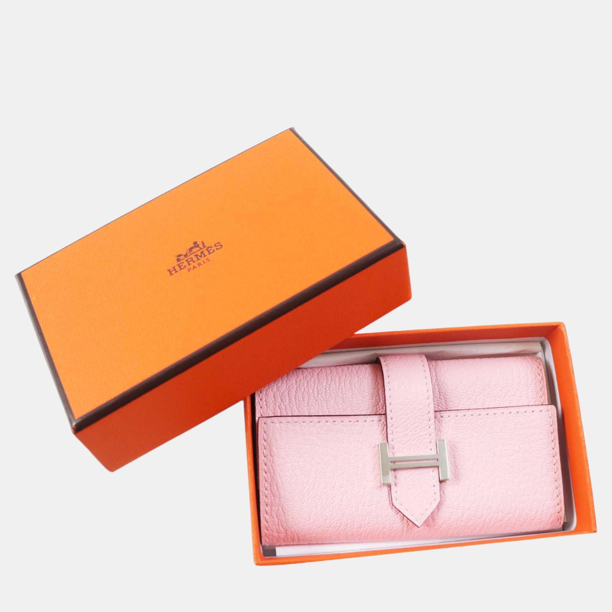 Hermes Chevre Mysore Key Holder Z Stamp 2021 Pink Leather