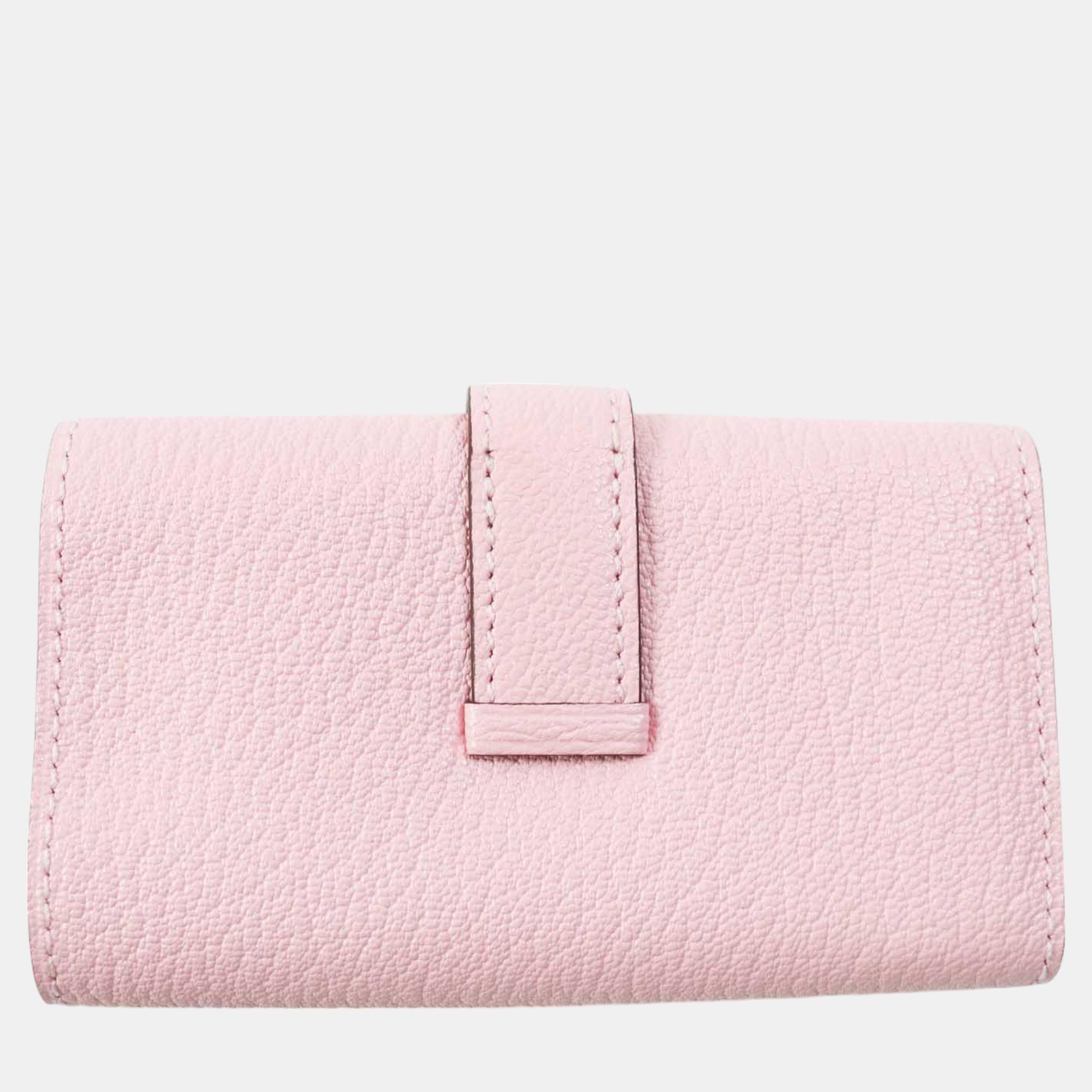 Hermes Chevre Mysore Key Holder Z Stamp 2021 Pink Leather