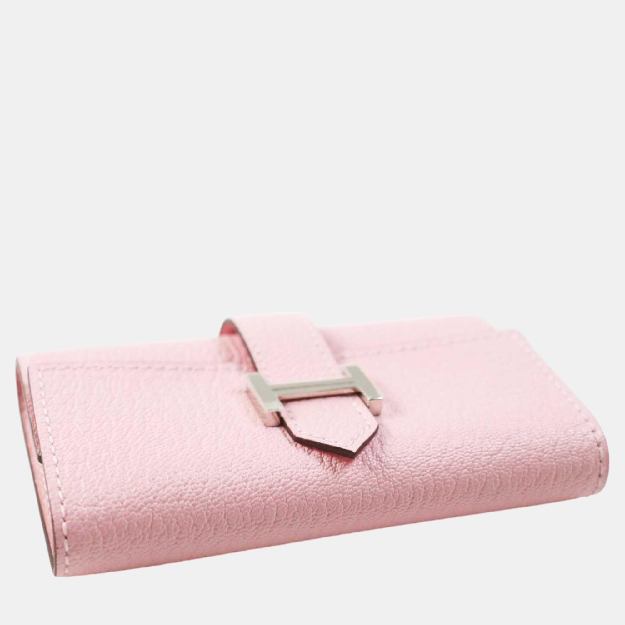 Hermes Chevre Mysore Key Holder Z Stamp 2021 Pink Leather