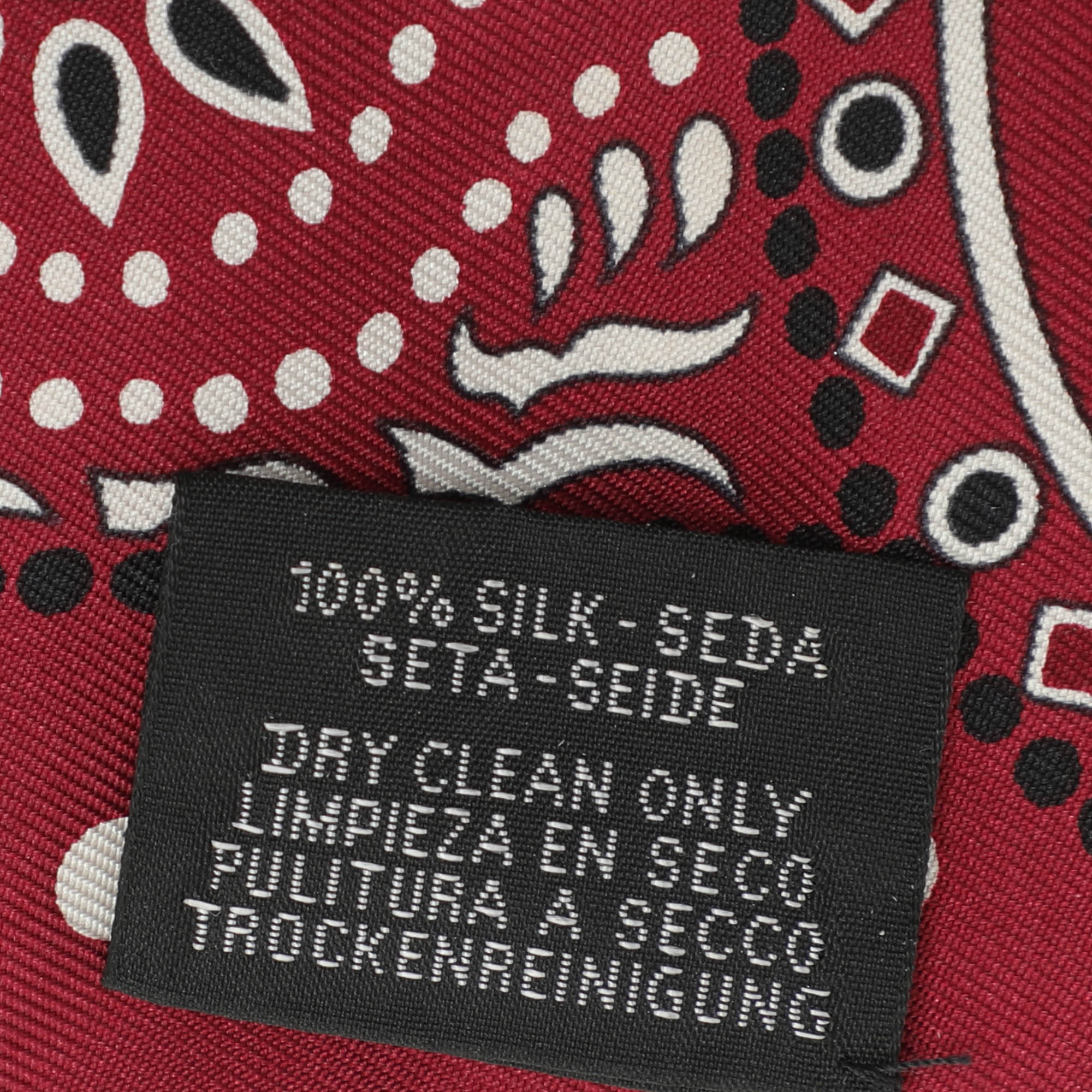 Hermès Burgundy Peuple Du Vent Bandana Silk Twilly