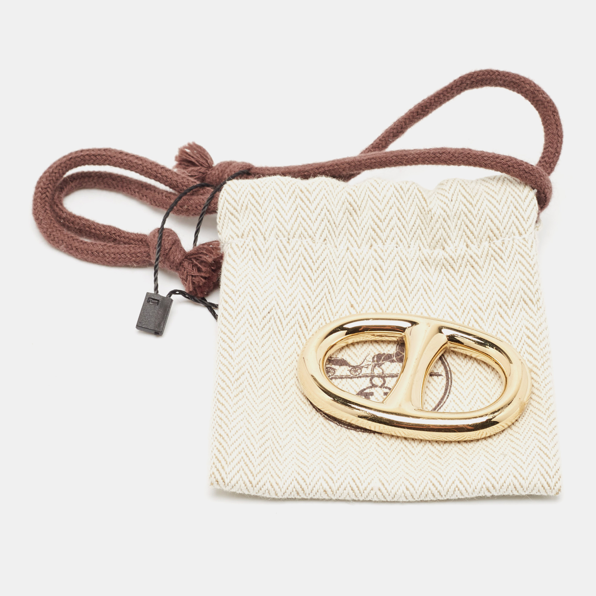 Hermes Chaine D'Ancre Gold Tone Scarf Ring