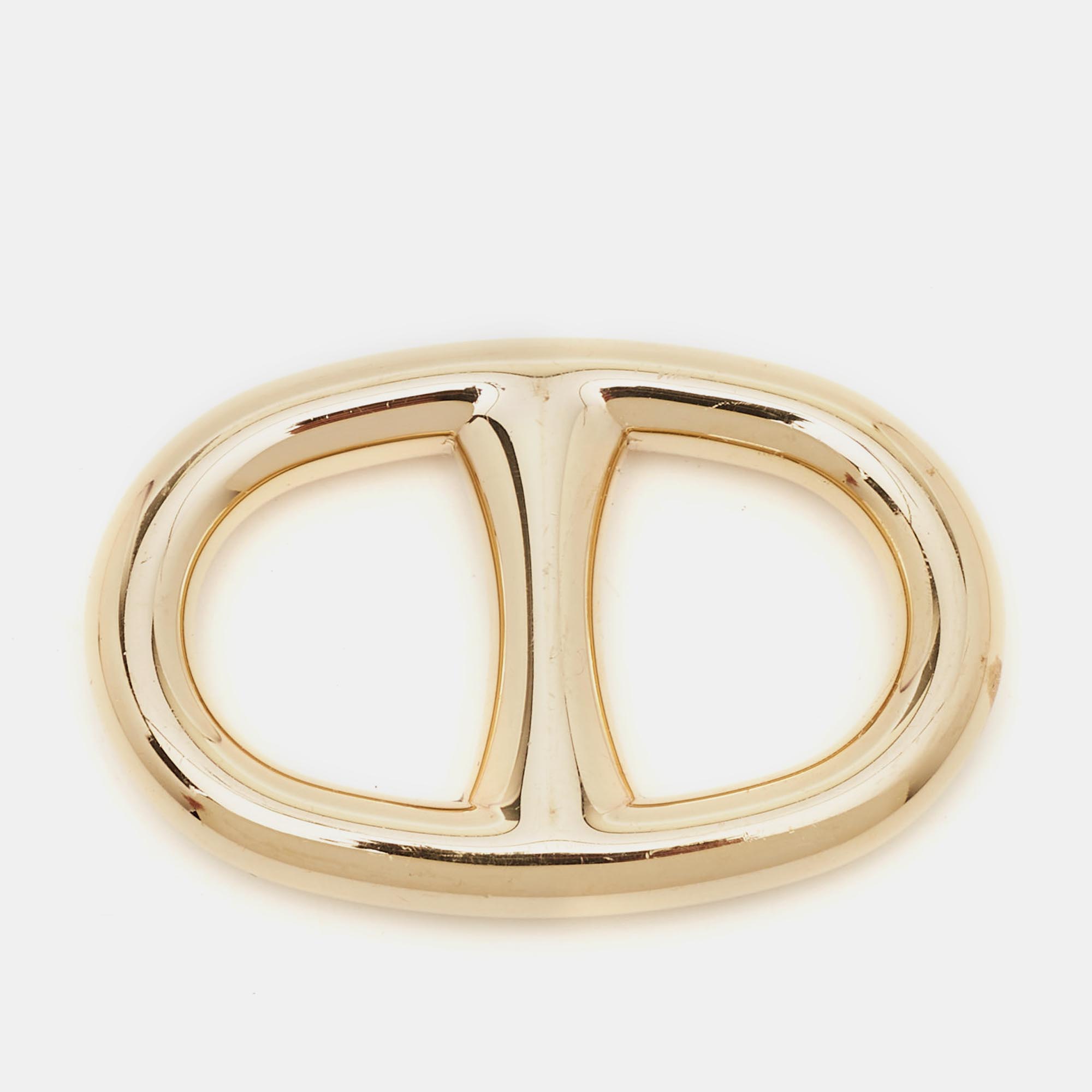 Hermes Chaine D'Ancre Gold Tone Scarf Ring