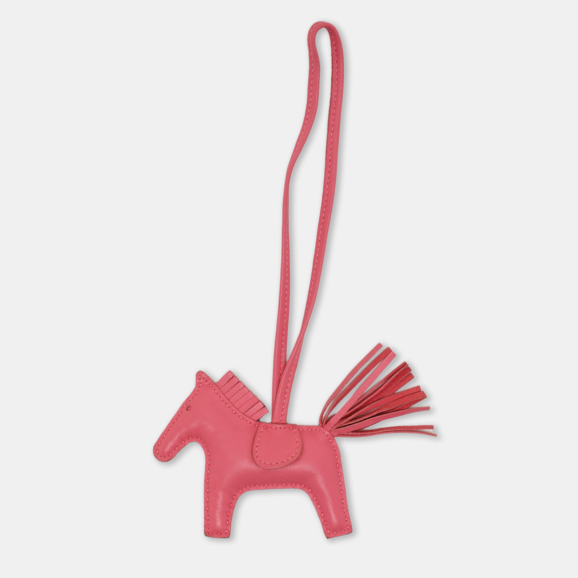 Hermes Pink Milo Leather GriGri Rodeo Bag Charm PM